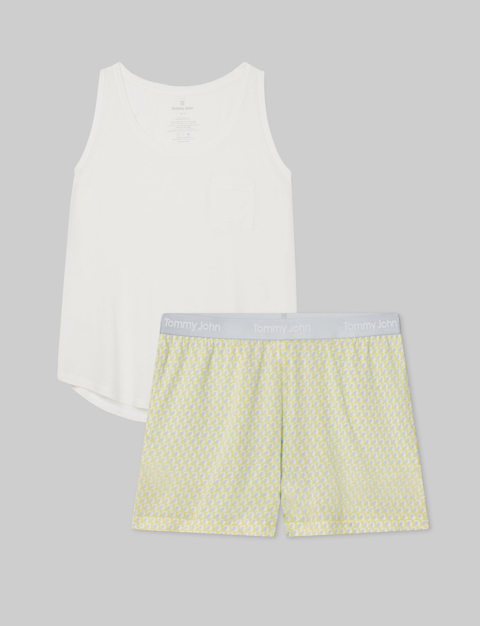 Women's Second Skin Sleep Pocket Tank & Short Set - Ultra Soft Pajama Set for Lounge & Nightwear - Perfect for Relaxing at Home or Travel