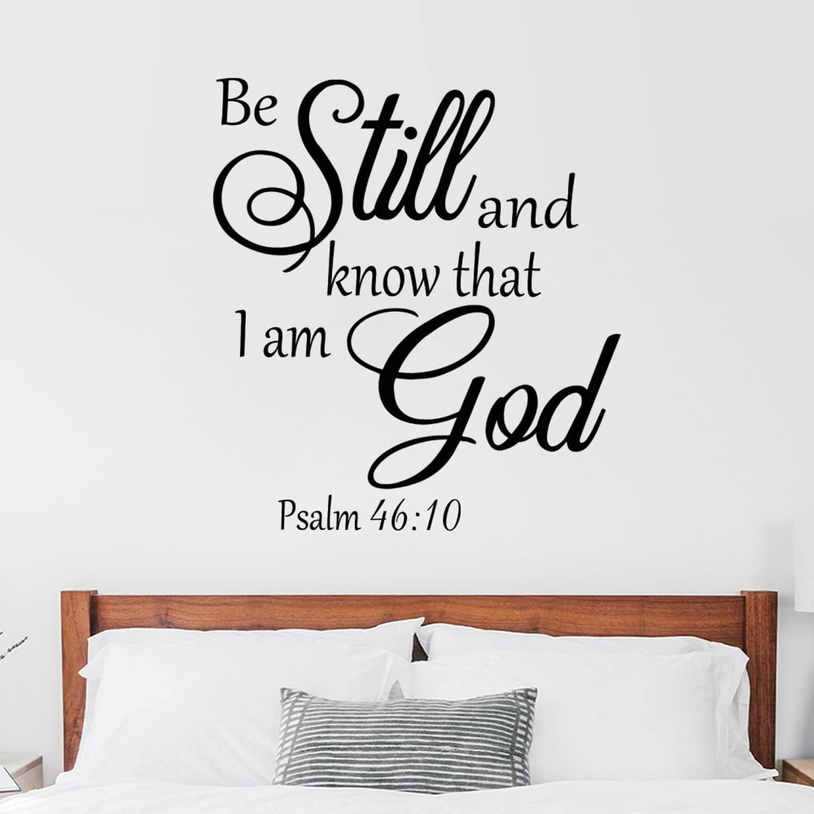 Be Still and Know That I Am God Psalm 46:10 Wall Decal - Custom Bible Verse Quote Sticker for Home, Bedroom, Living Room Decor - 22 Inch Removable Vinyl Art - Perfect for Christian Gift & Spiritual Wall Art