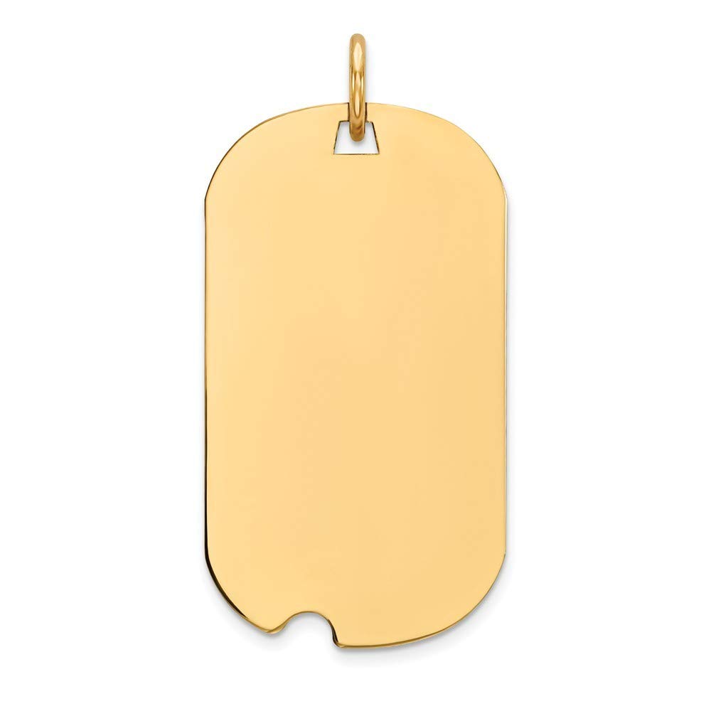 14K Yellow Gold Engravable Dog Tag Charm - Personalized Pet Memorial Jewelry for Necklace, Bracelet & Keychain - Roy Rose Jewelry .013 Gauge Notch Disc Pendant