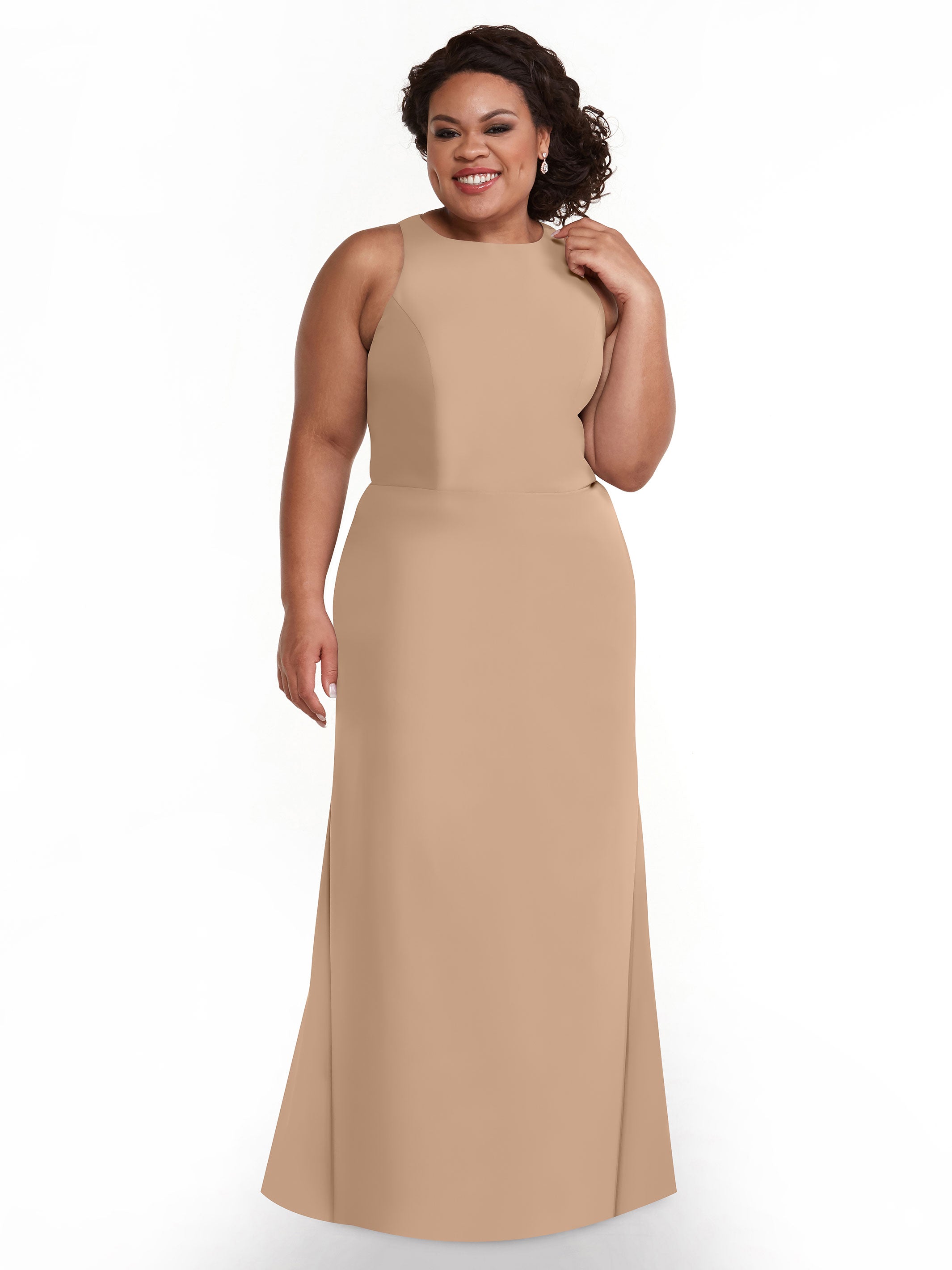 Elegant 80175 Chiffon A-Line Bridesmaid Dress with Plunging Halter Neckline - Perfect for Weddings, Formal Events & Special Occasions