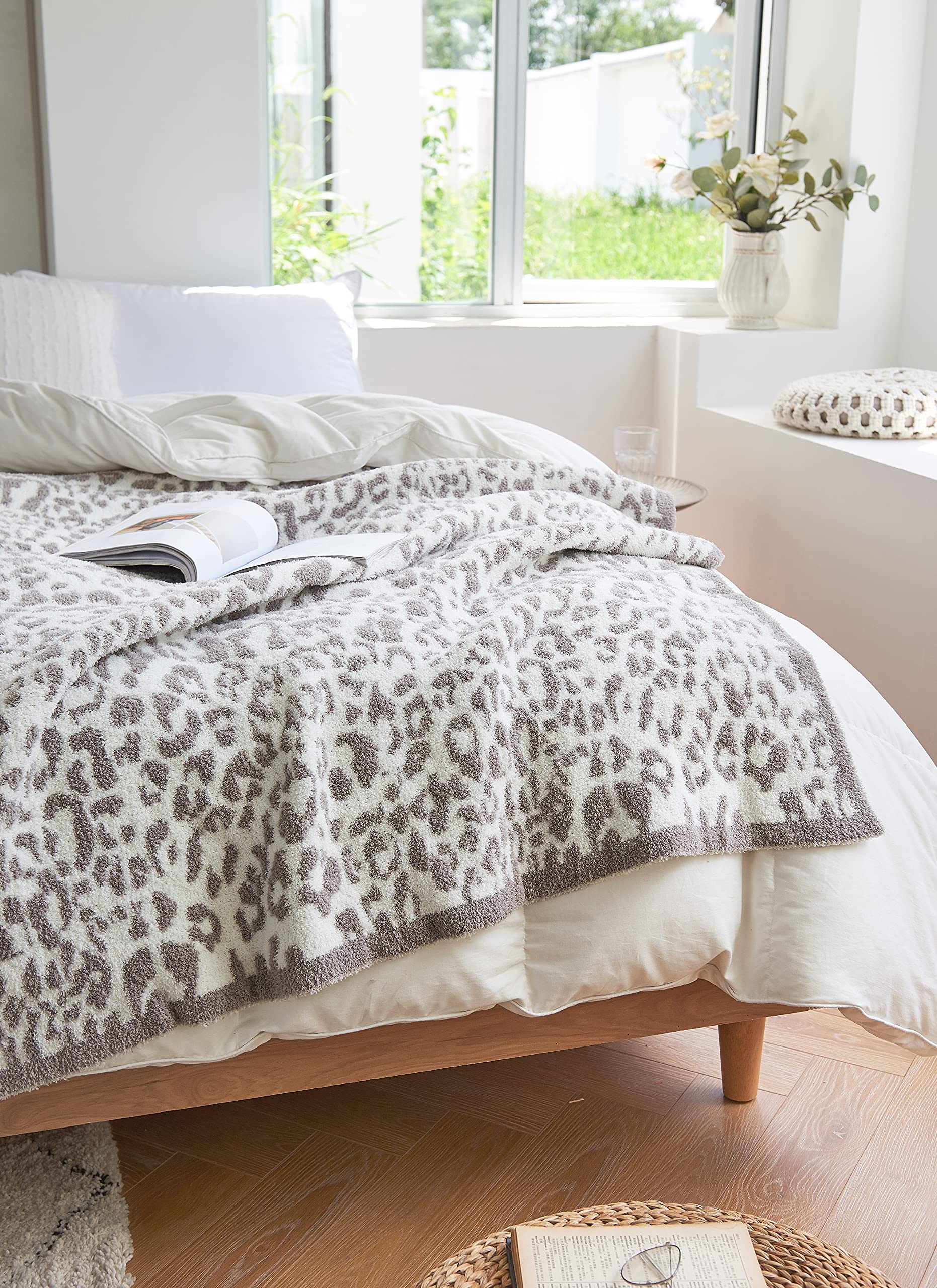 Soft Fluffy Leopard Print Queen Size Blanket - 90