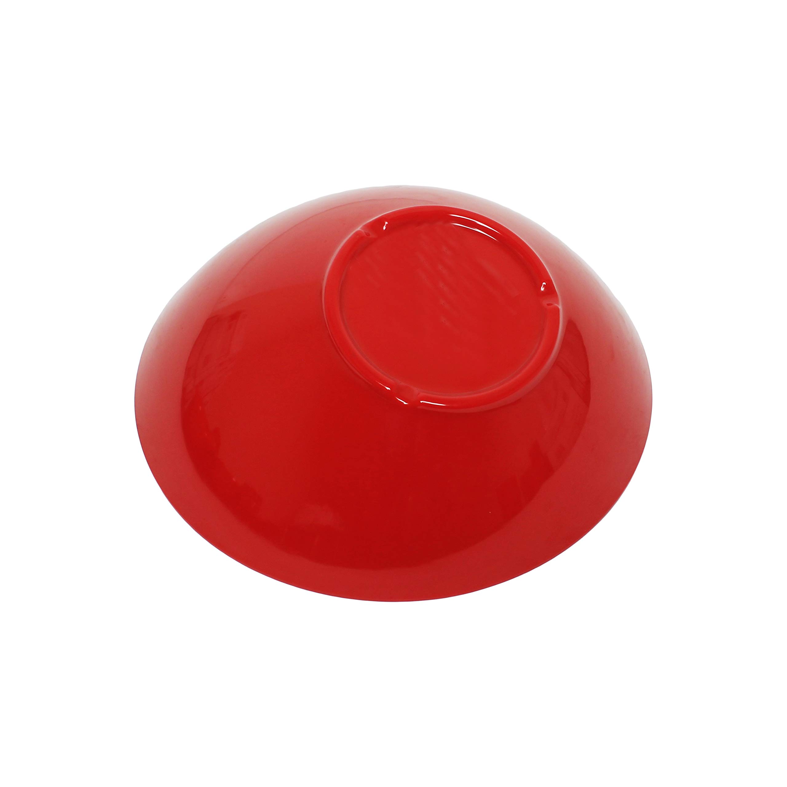 Thunder Group 24 oz Melamine Cascading Bowl - Pure Red - Durable & Lightweight Serving Bowl for Salads, Snacks, and Party Dishes