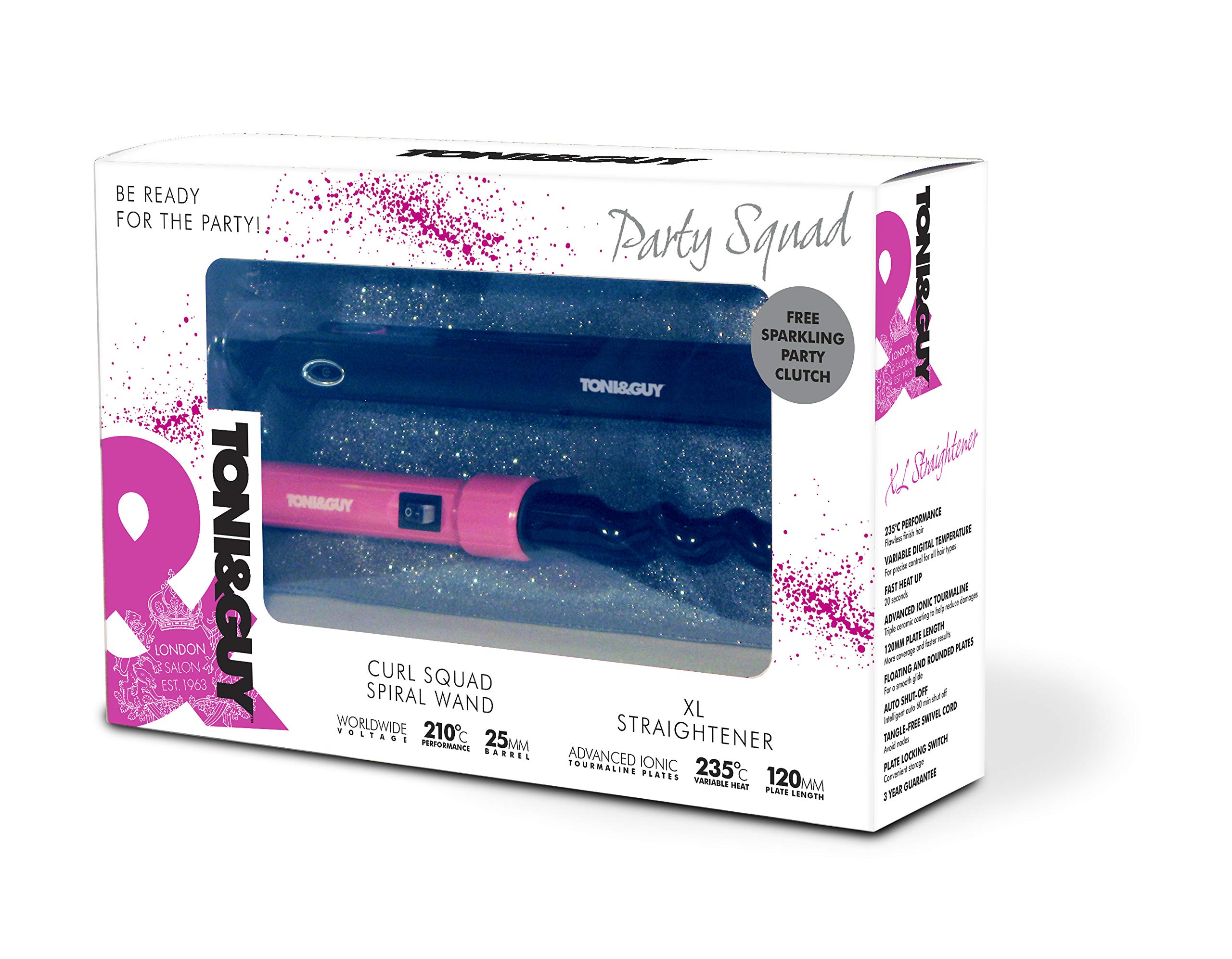 Toni & Guy Party Squad Hair Styling Gift Set - TGST3006UK | Perfect for Parties, Weddings & Special Occasions