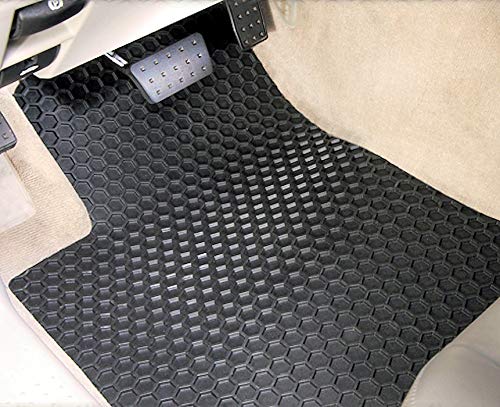 Custom Fit Hexomat Floor Mats for Mini Paceman - Black Rubber, 4pc Set for Front & Rear Rows - Durable & Stylish Car Protection