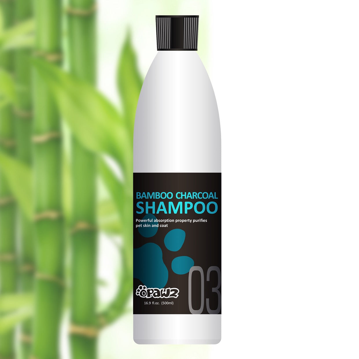 OPAWZ 03 Bamboo Charcoal Pet Shampoo for Dogs & Cats - Deep Cleansing & Odor Control - Perfect for Bath Time & Grooming