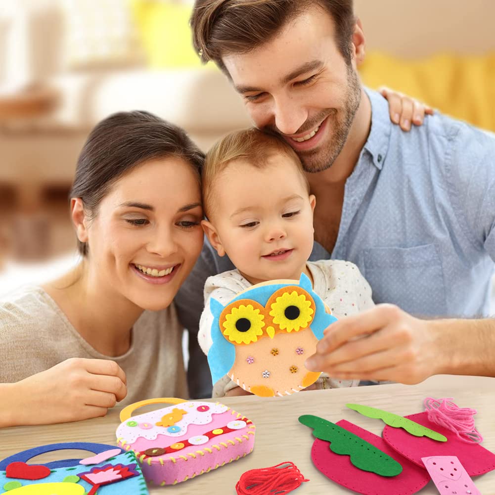 4 Pcs Toddler Sewing Craft Kits - DIY Educational Art & Hand Play Set for Preschool Kids | Creative Learning Toys for Fine Motor Skills Development | Perfect for Classroom Activities & Birthday Gifts