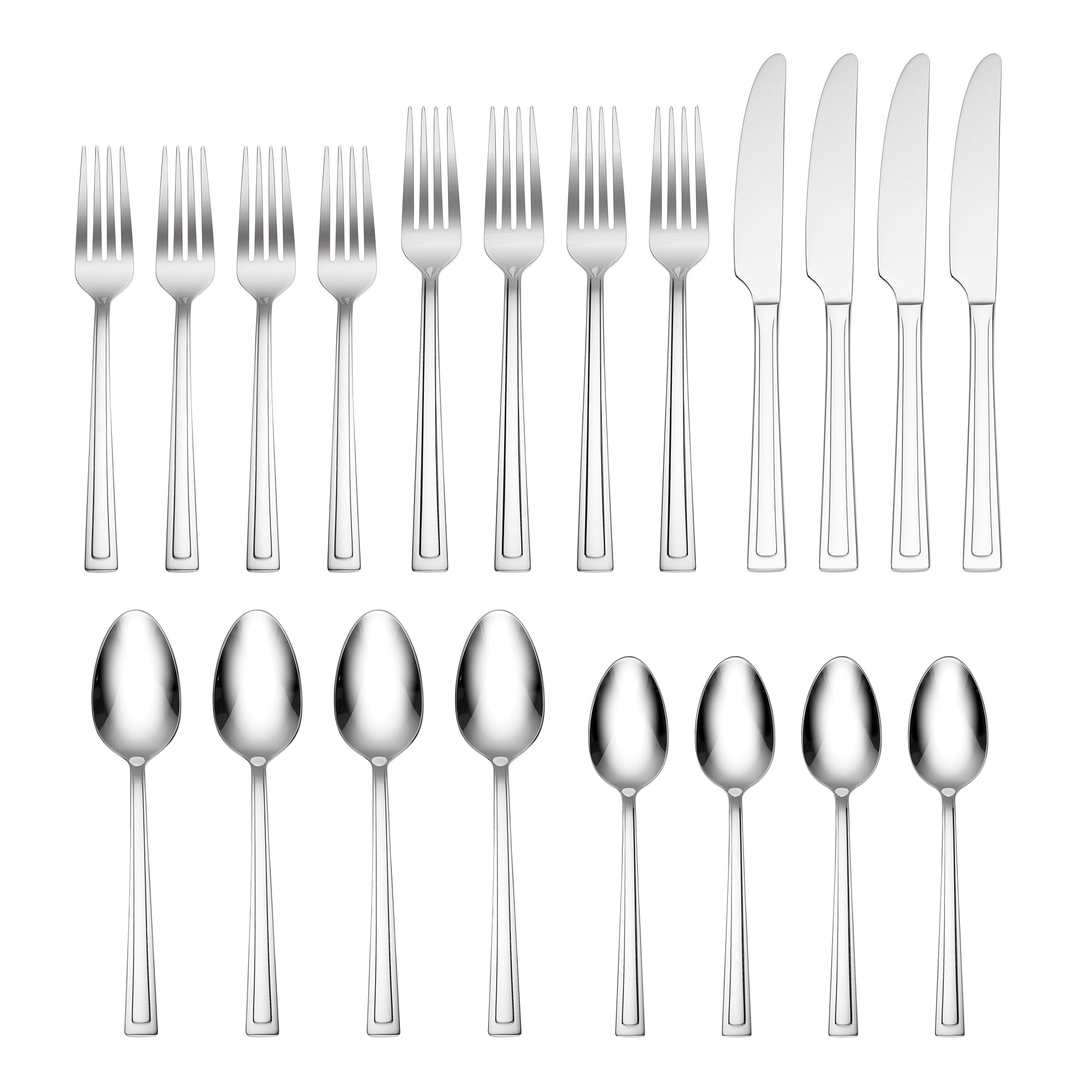 Farmington 20-Piece Stainless Steel Flatware Set - Elegant Silverware for 4 People, Dishwasher Safe - Perfect for Dinner Parties, Weddings & Everyday Dining