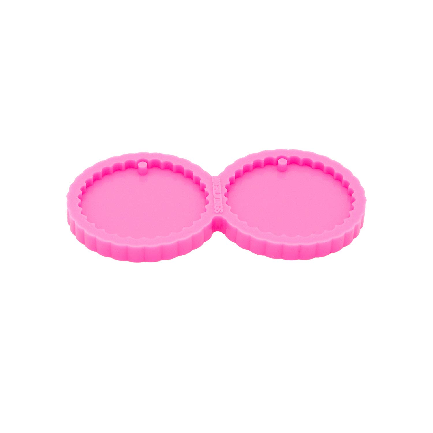 Shiny Glossy Round Wavy Edge Earrings Resin Molds for Jewelry Making - Handmade Epoxy Resin Casting Silicone Molds (Size L) - Perfect for DIY Fashion Jewelry, Pendants & Craft Projects