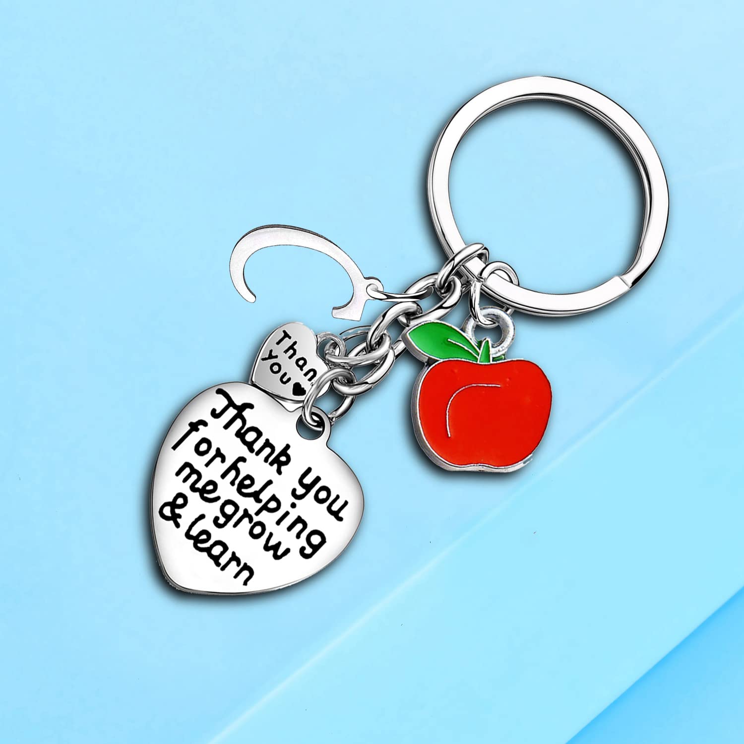 Personalized Teacher Keychain - A-Z Letter Initial Keychain for Teacher Appreciation, Graduation, Back to School & Thank You Gifts - Perfect for Educators, Mentors & Professors - Ideal for Classroom Use, Teacher's Lounge & Gift Giving Occasions