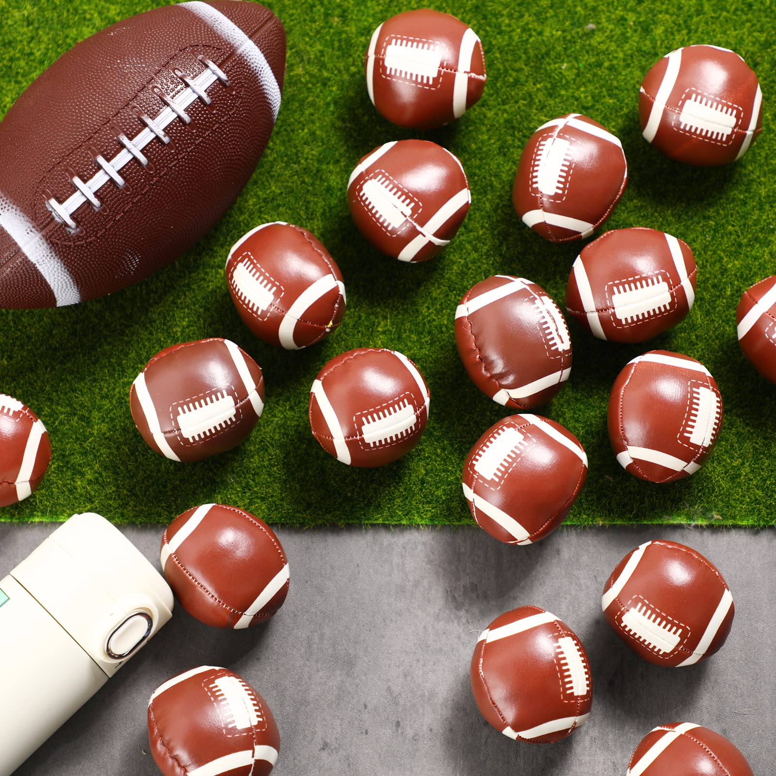 Honoson 100-Pack Mini Football Stress Balls - Bulk Soft Sports Toys for Kids & Teens - Anxiety Relief, Party Favors, Stocking Stuffers - Perfect for Football Themed Parties, Classroom Rewards & Office Stress Relief