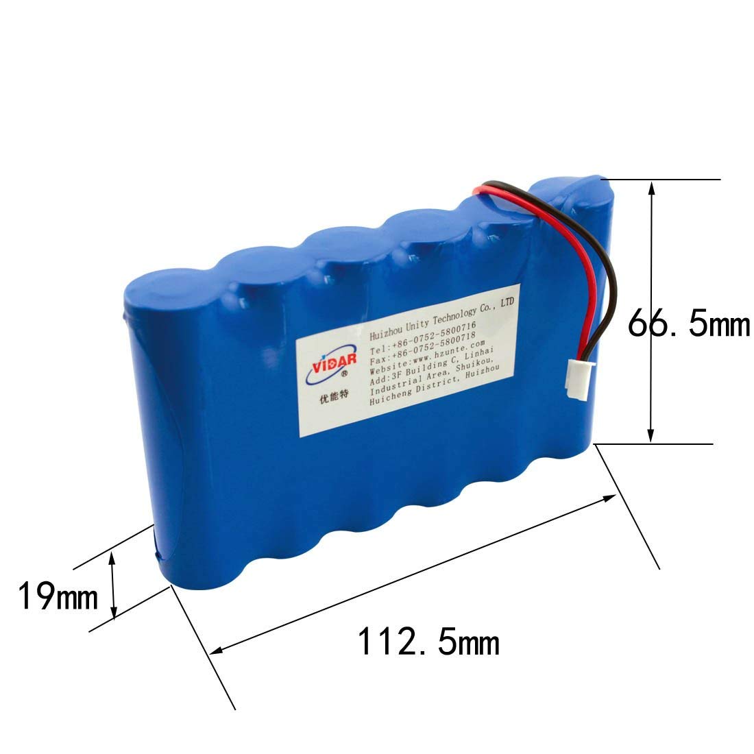VIDAR 3.7V 16800mAh Rechargeable Lithium Ion Battery Pack with JST PH2.54/2P Plug - High Capacity Li-ion Battery for Electronics, Toys, Lighting & Equipment - Perfect for DIY Projects, RC Models, and Emergency Power Backup