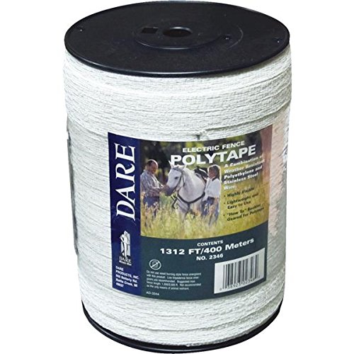 High Visibility Electric Fence Poly Tape - 1/2 Inch Wide, 164ft Roll for Horses, Livestock & Pets | Durable, Weatherproof Fencing Solution for Farms, Ranches & Backyards