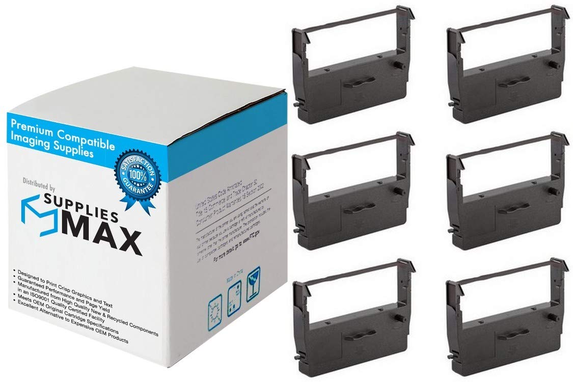 Compatible Replacement Ribbon for Capital Imaging CIM3842B Black POS Printer (6-Pack) - ERC-37BK Alternative - Perfect for Retail, Restaurant & Office Receipt Printing