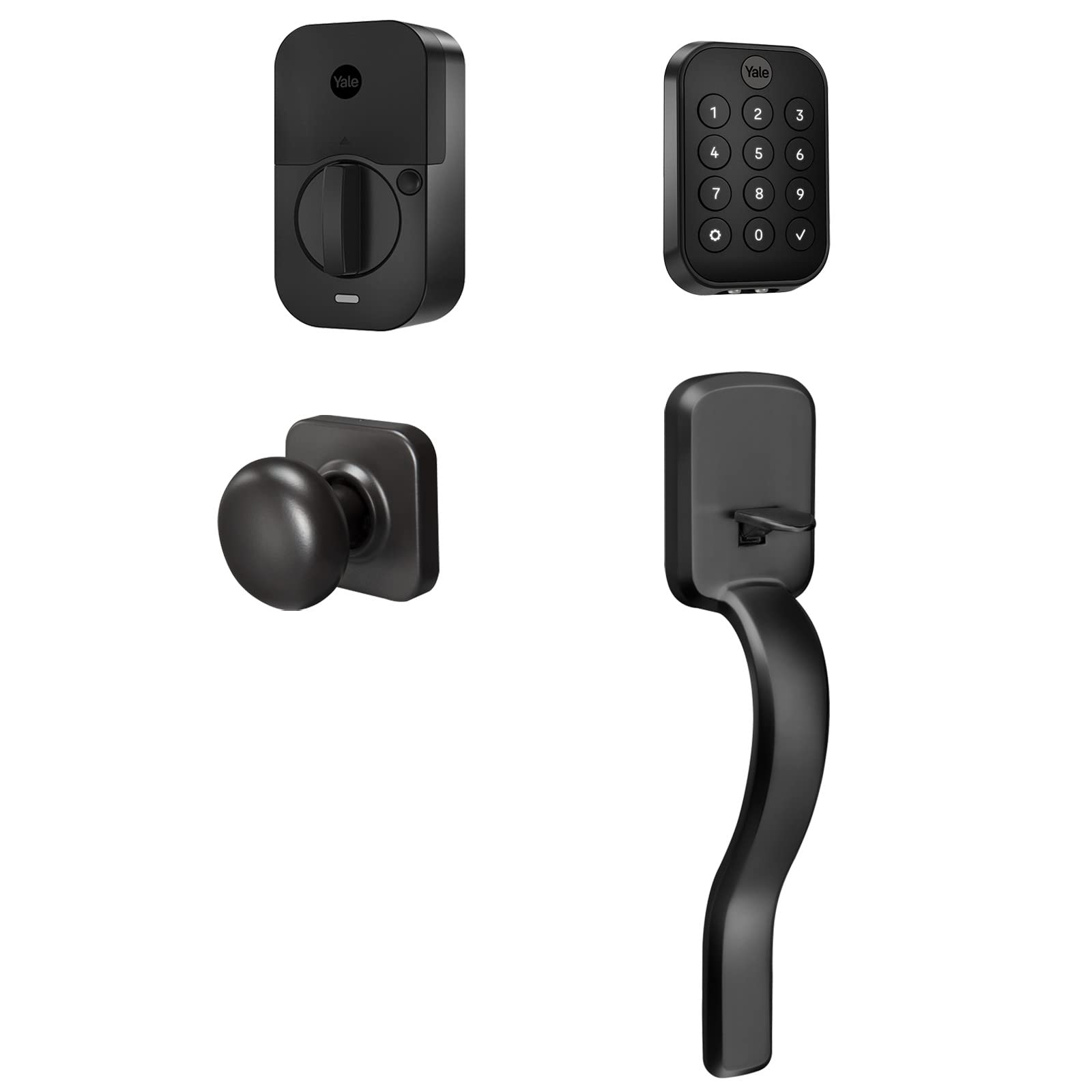 Yale Assure Lock 2 - Smart Keyless Entry Deadbolt with Bluetooth, Keypad & Black Suede Ridgefield Handle | Secure Your Home, Office or Rental Property