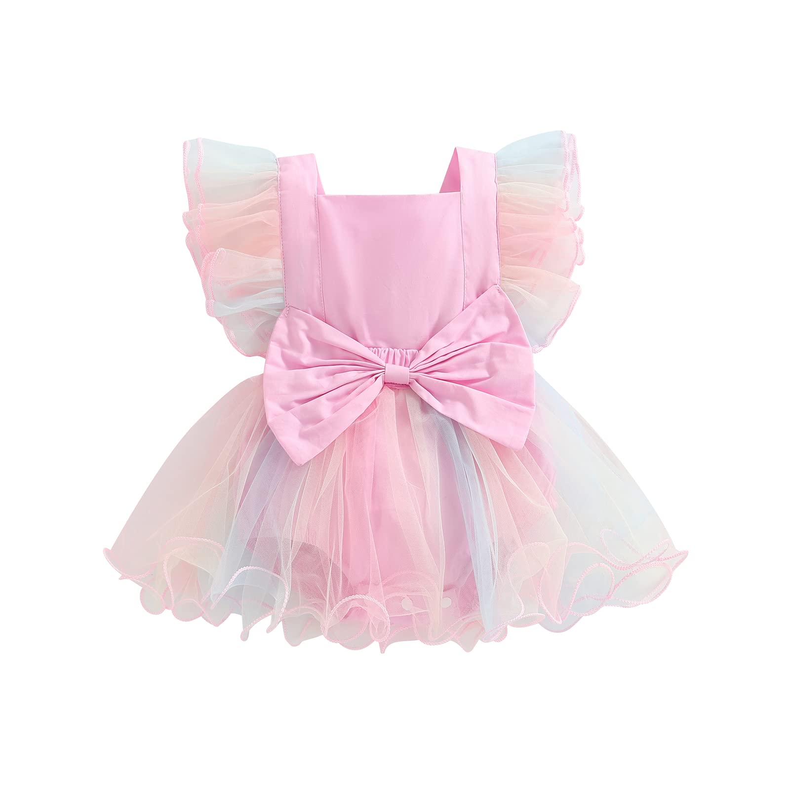 Newborn Baby Girls Romper Dress - Sleeveless Lace Flower Embroidery Princess Jumpsuit for Birthday & Wedding Outfits | Soft Ruffles, Comfortable Baby Clothes for Special Occasions, Photoshoots & Family Gatherings