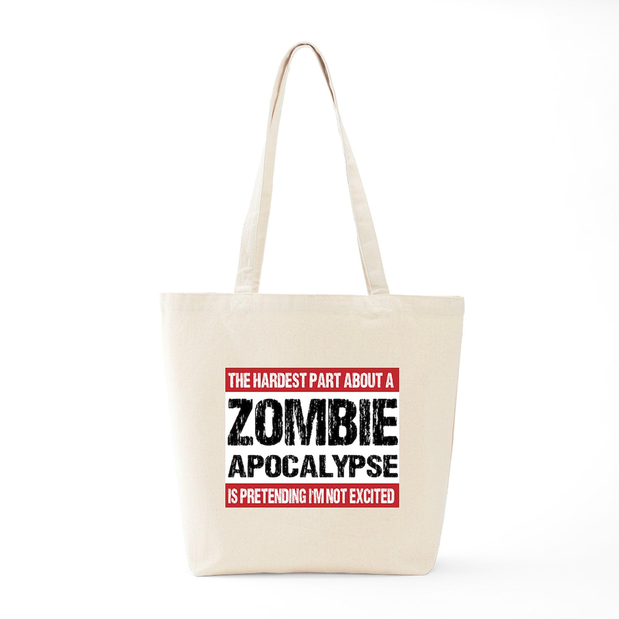 Zombie Apocalypse The Hardest Part Natural Canvas Tote Bag - Reusable Grocery Shopping Bag for Women & Men, Perfect for Groceries, Beach, Work & School