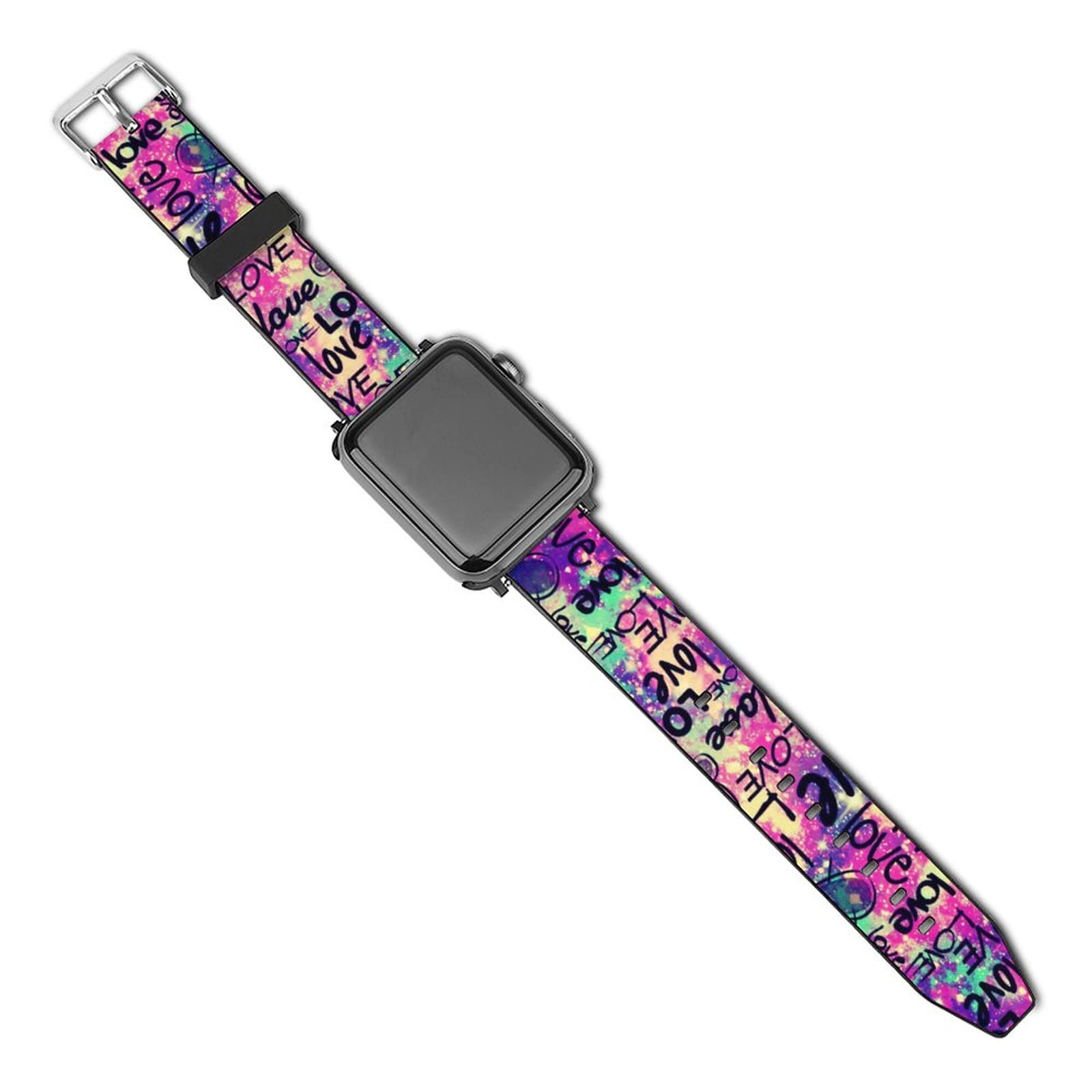AMRANDOM PU Smart Watch Band - Adjustable, Flexible & Thin Replacement Strap for Women & Men - Compatible with Apple Watch Series (38mm/40mm, 42mm/44mm) & Galaxy Watches - Perfect for Workouts, Daily Wear & Fashion Accessories
