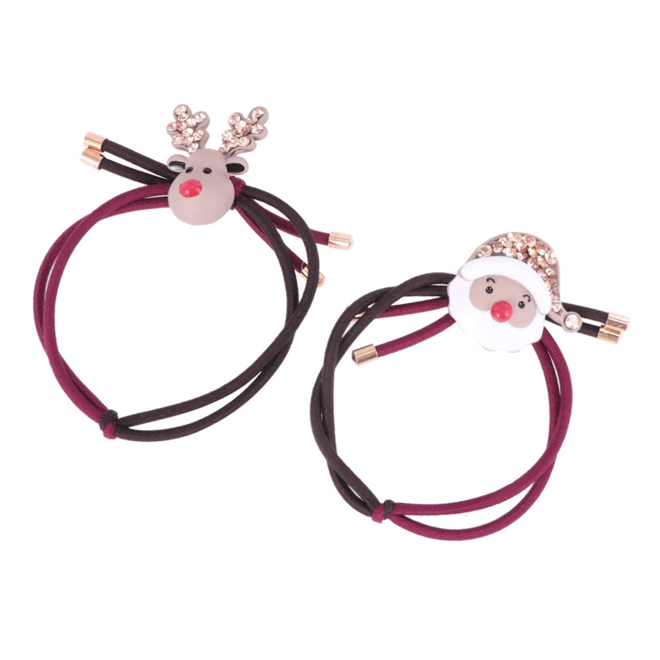 Lurrose 2-Pack Christmas Hair Scrunchies for Girls - Soft Elastic Ponytail Holders, Kids Hair Bands & Hair Rings (Perfect for School, Parties, Holidays & Daily Hair Styling)