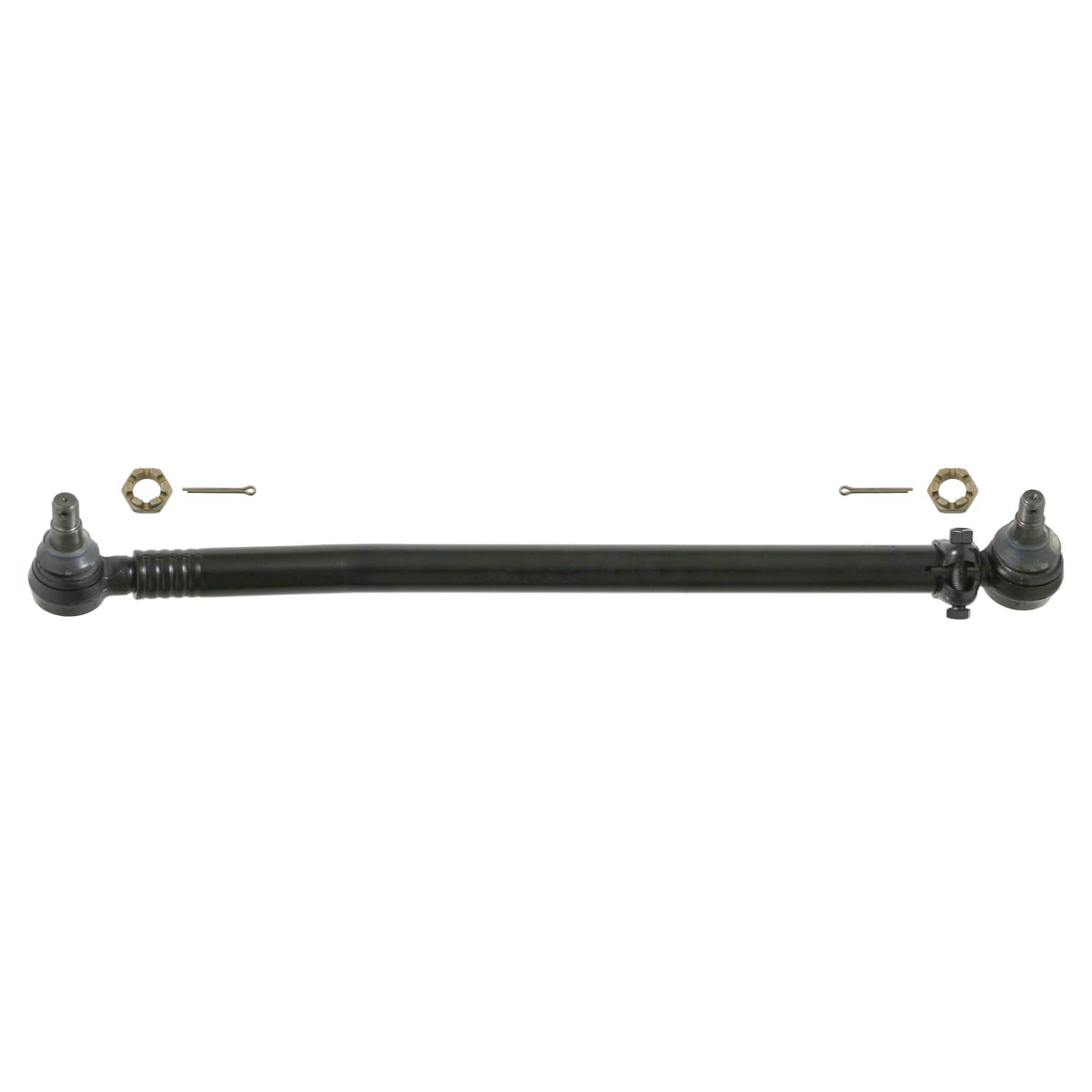 Febi Bilstein 26749 Drag Link with Castle Nuts & Cotter Pins | Steering Gear to Front Axle Replacement | Heavy-Duty Suspension Part for Trucks & SUVs | Off-Road & Towing Use