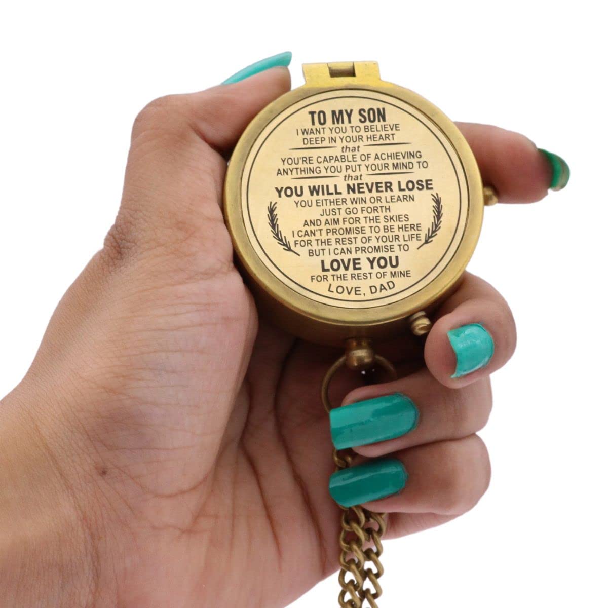 Personalized Engraved Compass Gift for Son - 