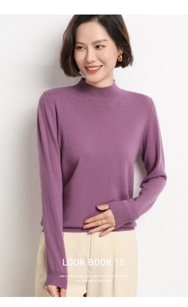 Warm Long Sleeve Pullover Sweater for Women - Cozy Knitwear for Fall & Winter - Perfect for Casual Outfits and Layering