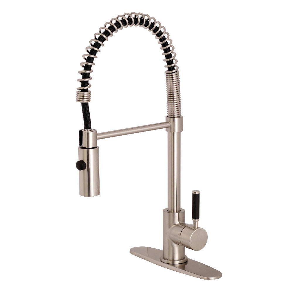 Gourmetier Single Handle Pull Down Kitchen Faucet - High Arc Brushed Nickel Modern Sink Faucet with Sprayer for Easy Dishwashing & Food Prep | Perfect for Home Kitchen & Restaurant Use
