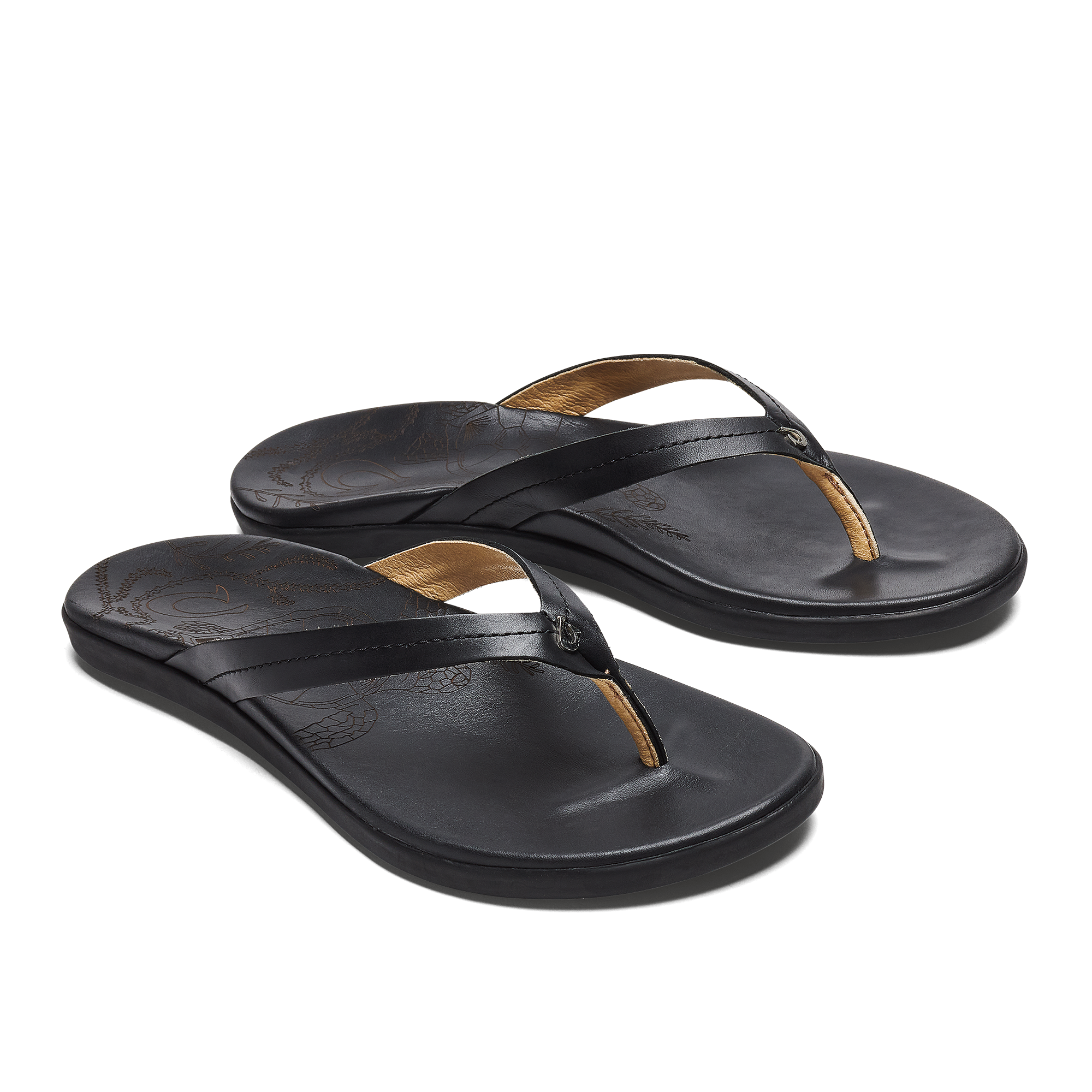 Honu Women's Leather Beach Sandals - Black | Comfortable Flip Flops for Summer, Vacation & Casual Wear