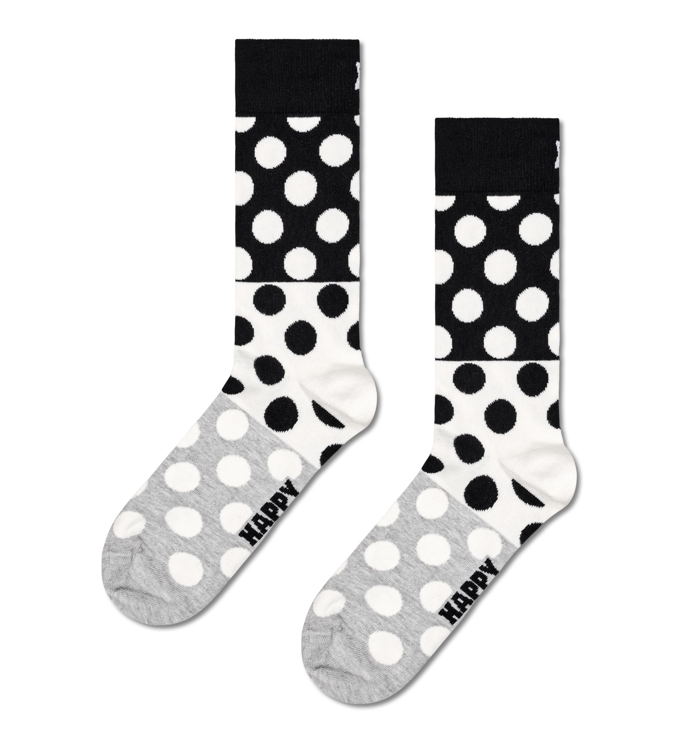 Happy Socks Black & White Striped Crew Socks for Men & Women - Soft Cotton Low Cut Ankle Socks with Gift Box - Sustainable Fashion for Casual Wear, Office & Gifting