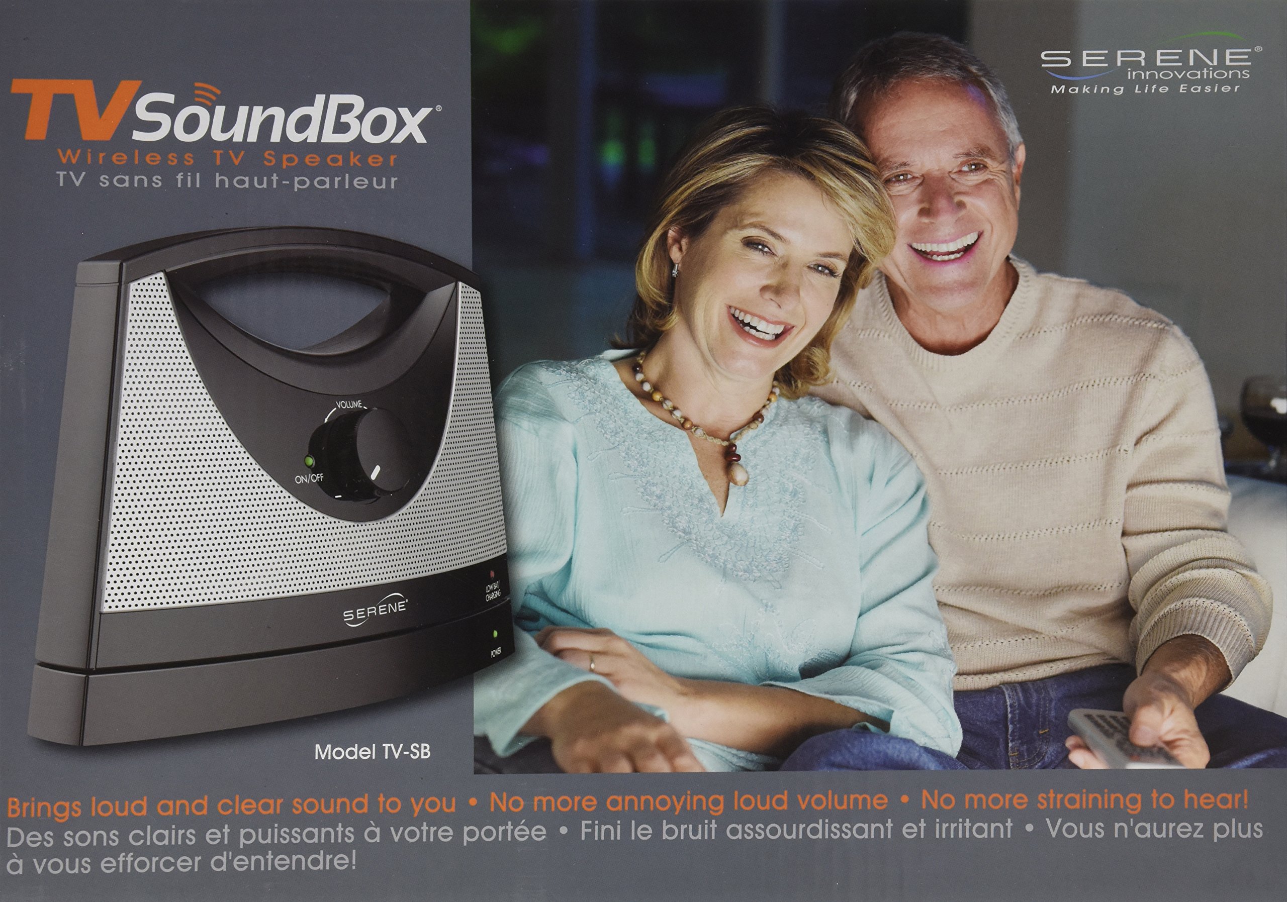 Serene Innovations TV-SB Wireless TV Speaker for Hearing Impaired - Personal Listening Device for Clear Audio at Home, Bedroom or Nursing Care