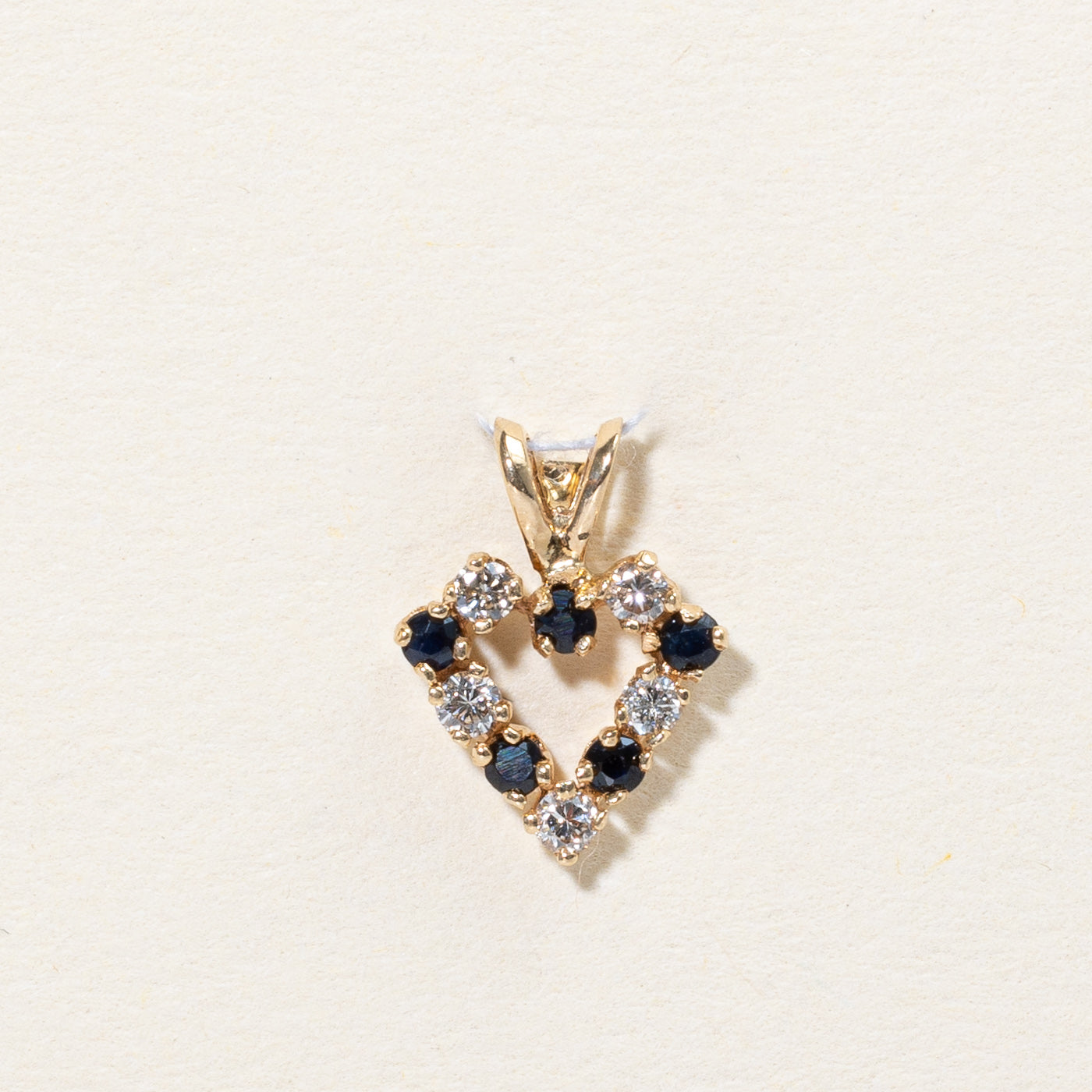 0.14ctw Sapphire & Diamond Heart Pendant Necklace - 0.10ctw Gemstone Jewelry for Women | Perfect Gift for Anniversary, Valentine's Day & Special Occasions