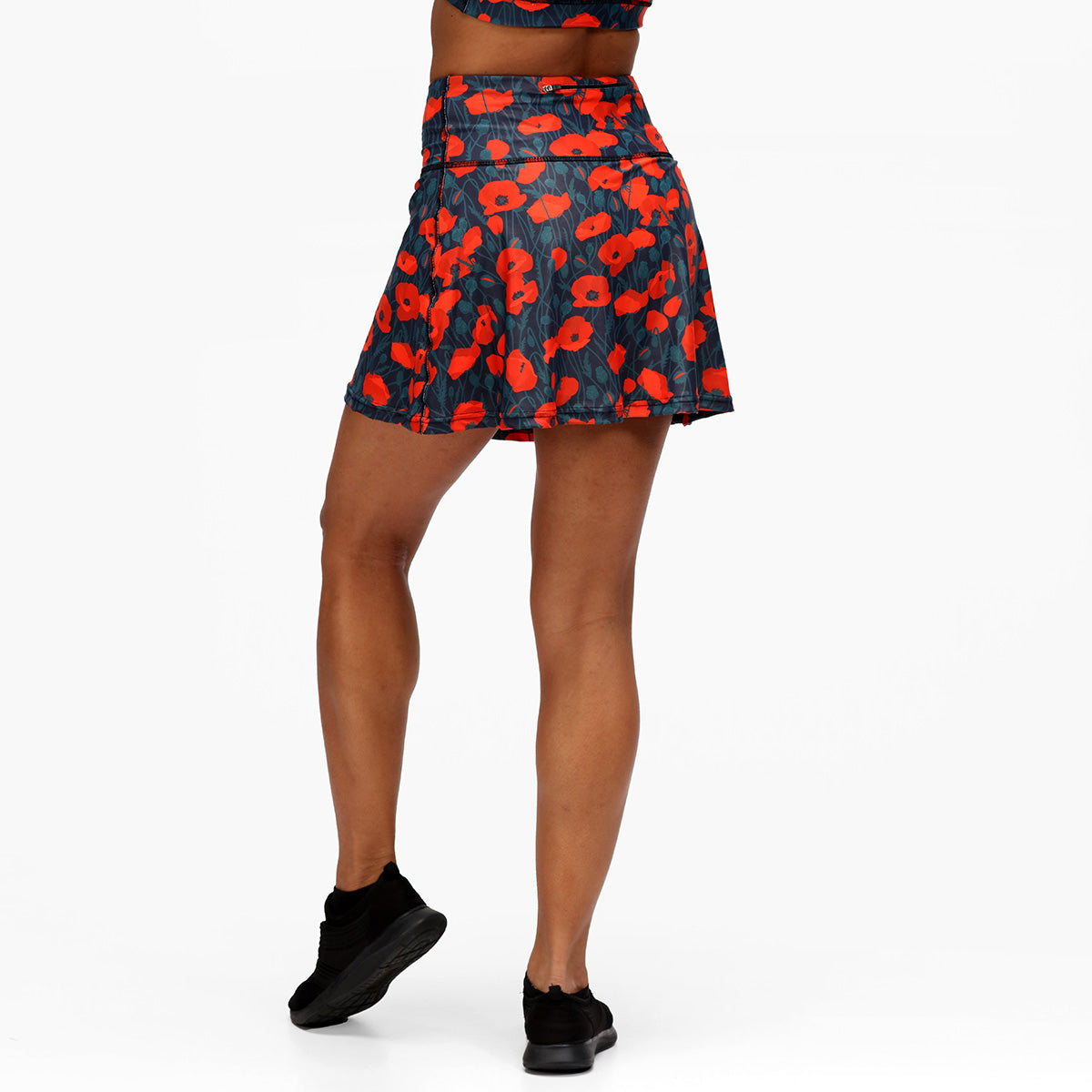 Poppy Field Skort - Floral Print Tennis Skirt with Built-in Shorts for Women | Perfect for Tennis, Golf, Running & Casual Wear