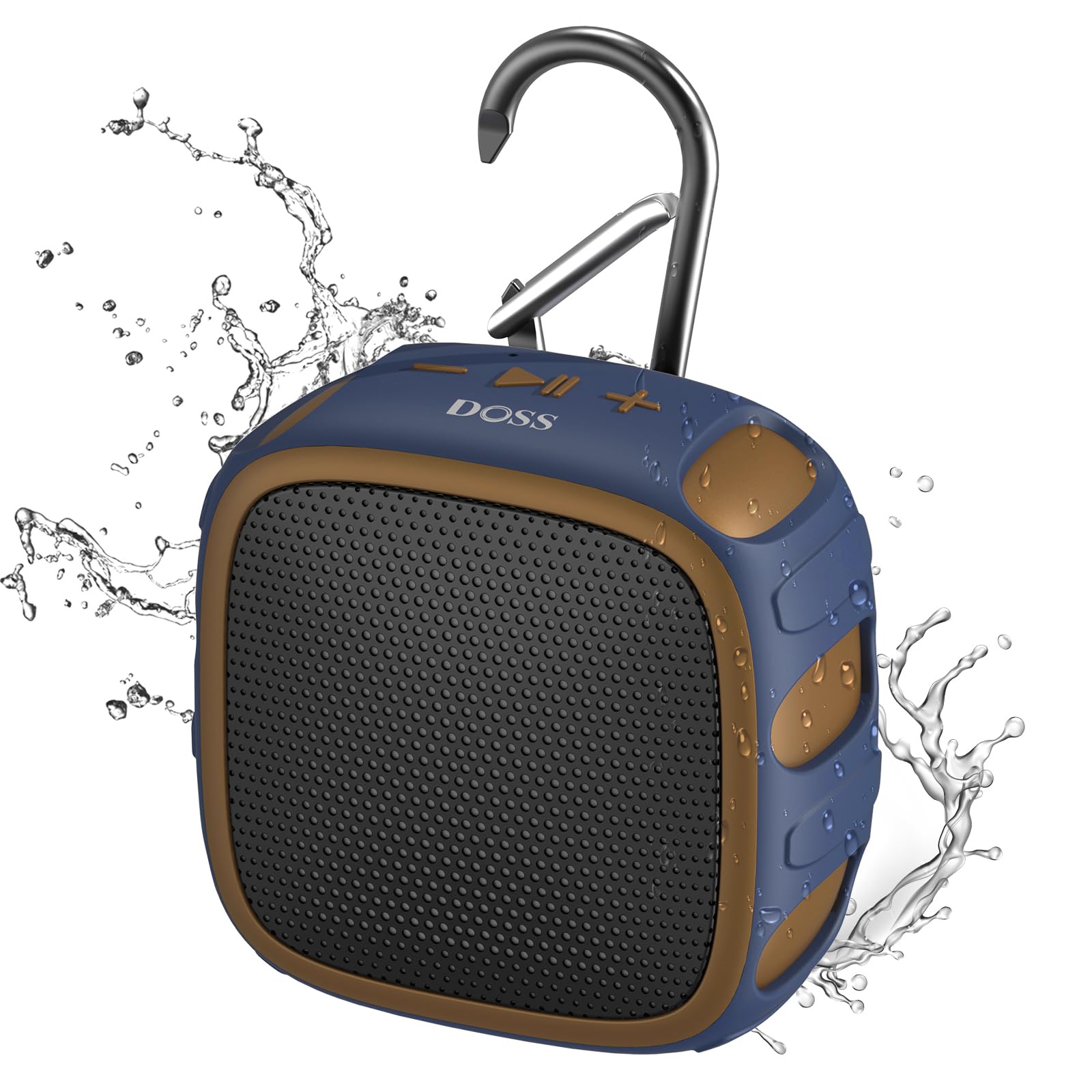 DOSS Waterproof Bluetooth Speaker - Wireless Mini Speaker with Bluetooth 5.0, 22H Playtime, Dual Pairing, IP67 Waterproof & Dustproof - Portable Outdoor Speaker for Camping, Hiking, Beach, Pool Party & Shower Use
