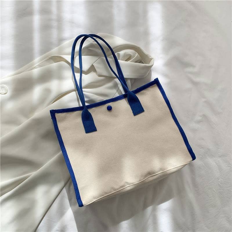 Stylish Large Capacity Casual Canvas Tote Bag for Women - 33x26cm Shoulder Shopping Bag (Color A) - Perfect for Groceries, Beach Trips & Daily Errands