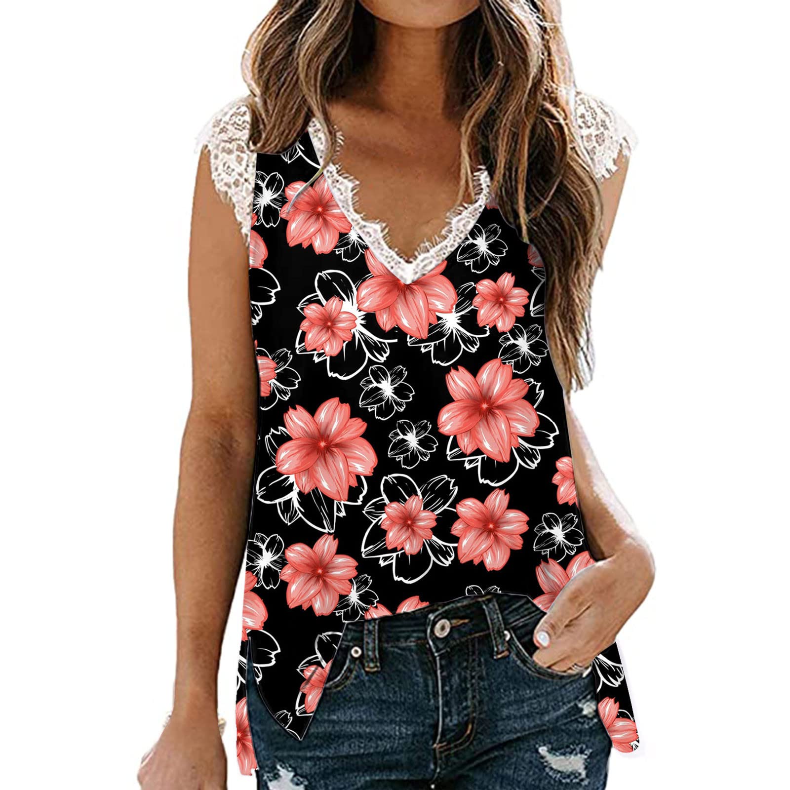 Plus Size Women's Summer Tops - Loose Fit Casual & Dressy Beach Tank Tops - Comfortable Fashion Shirts for Vacation, Outdoor & Daily Wear