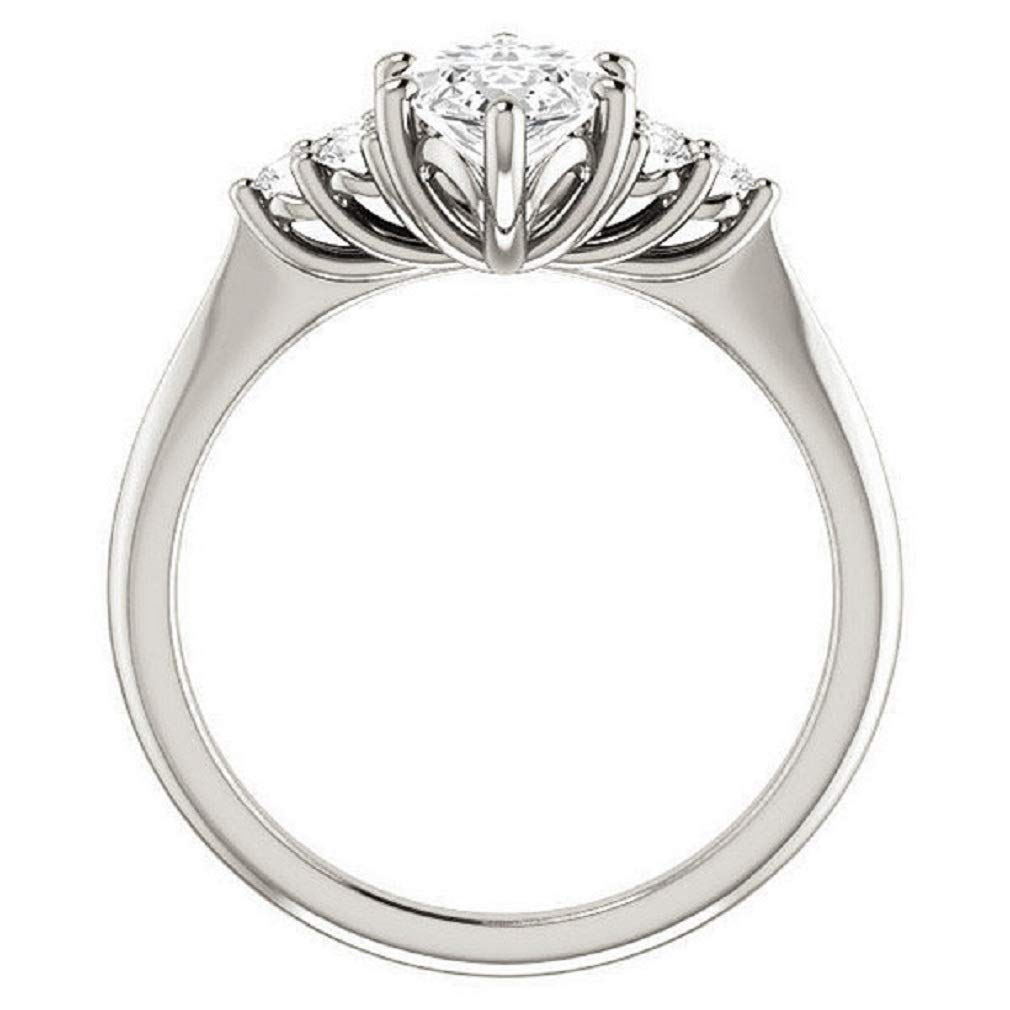 3.00CT Marquise Cut VVS1 Colorless Moissanite Engagement & Wedding Ring Set - 925 Sterling Silver Bridal Jewelry, Perfect Gift for Anniversaries & Proposals