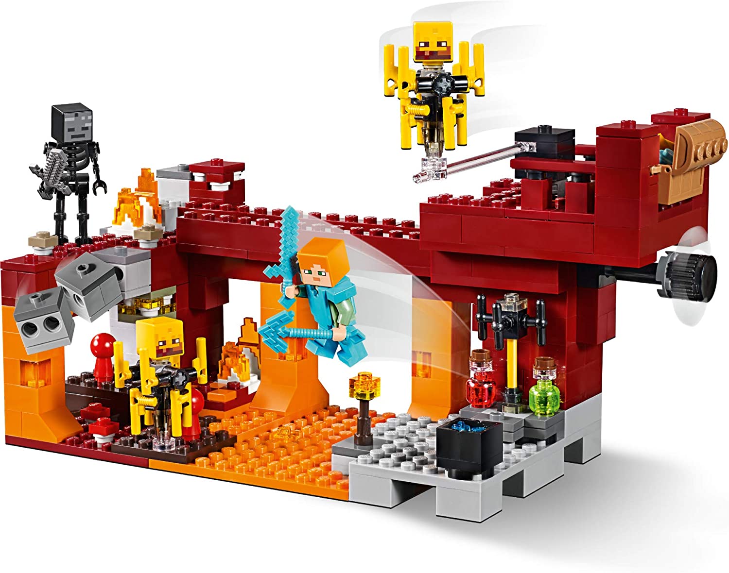 LEGO Minecraft The Blaze Bridge 21154 Building Kit - Creative Construction Toy for Kids & Adults - Perfect for Minecraft Fans & Collectors - Build & Play Scenes from Your Favorite Game
