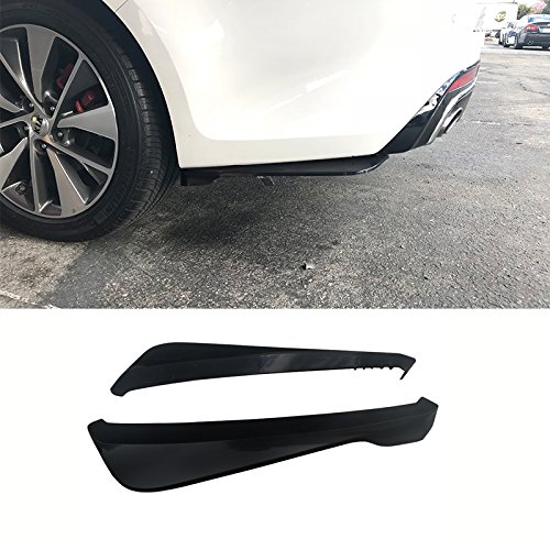 IKON MOTORSPORTS Rear Lip Splitters - Universal Fit for Any Car, Black PP Polypropylene Rear Bumper Lip Diffuser Guard Conversion (Unpainted) - Enhance Style & Aerodynamics for Sports Cars & Tuner Vehicles