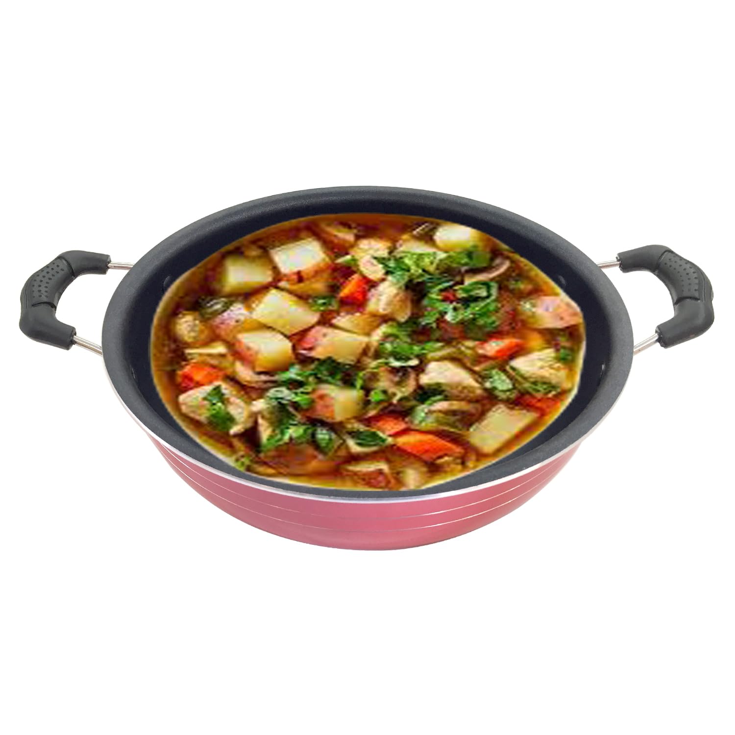 Nonstick Aluminum Kadai Wok Pan - 8.5