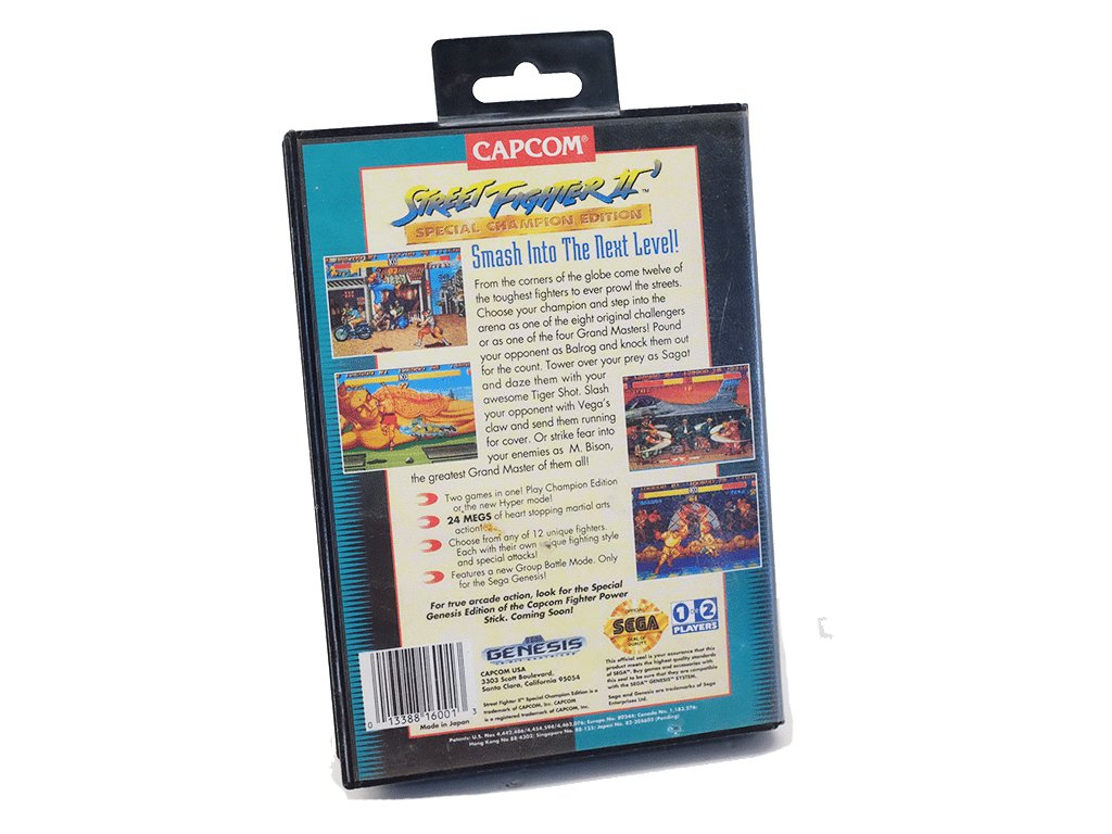 Original Street Fighter II Special Champion Edition Cartridge & Case for Sega Genesis - Classic Fighting Game for Retro Gaming Enthusiasts & Collectors