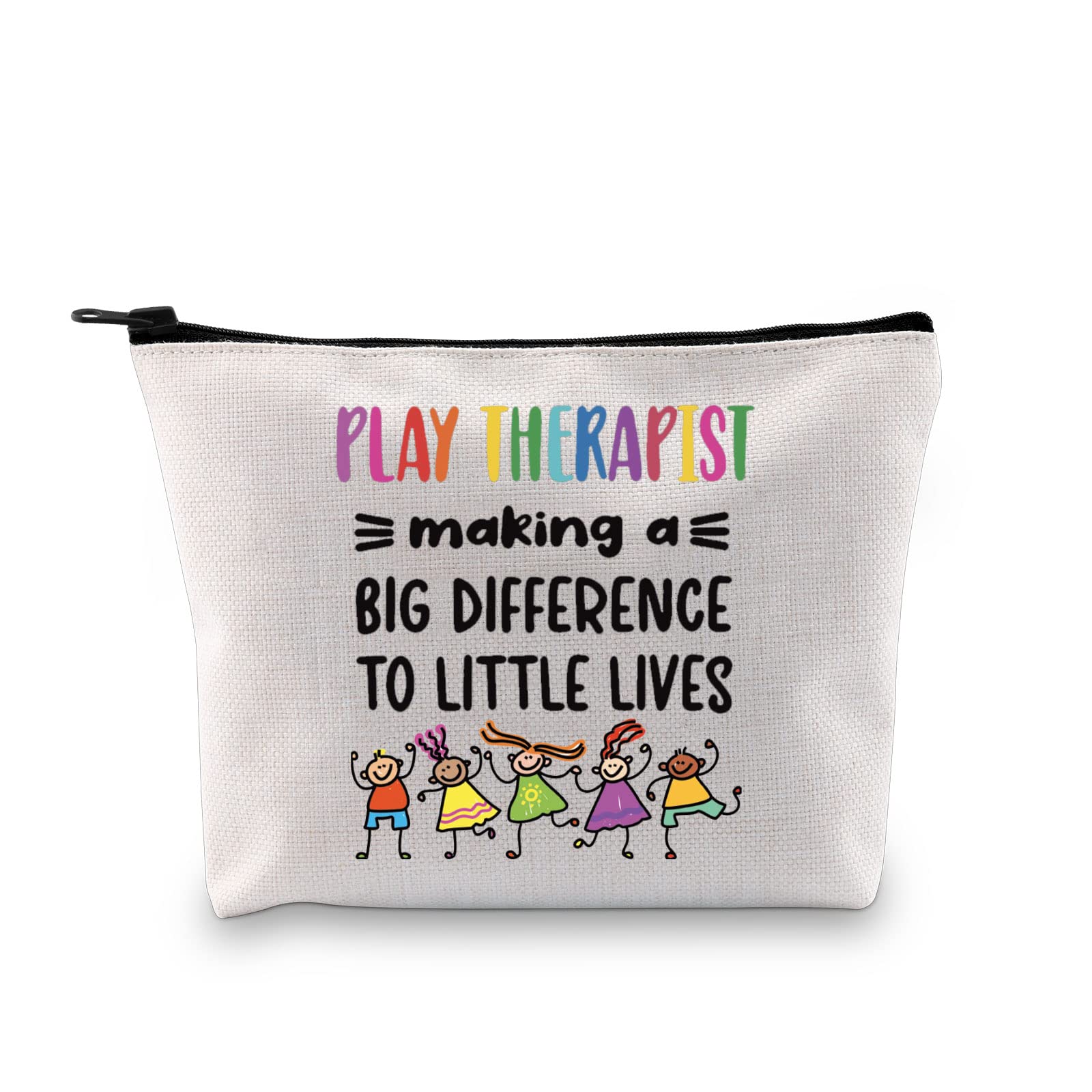 JTOUK Play Therapy Makeup Bag - Perfect Therapist Gift for Play Therapists Making a Difference | Durable Cosmetic Organizer for Counseling Sessions & Professional Use