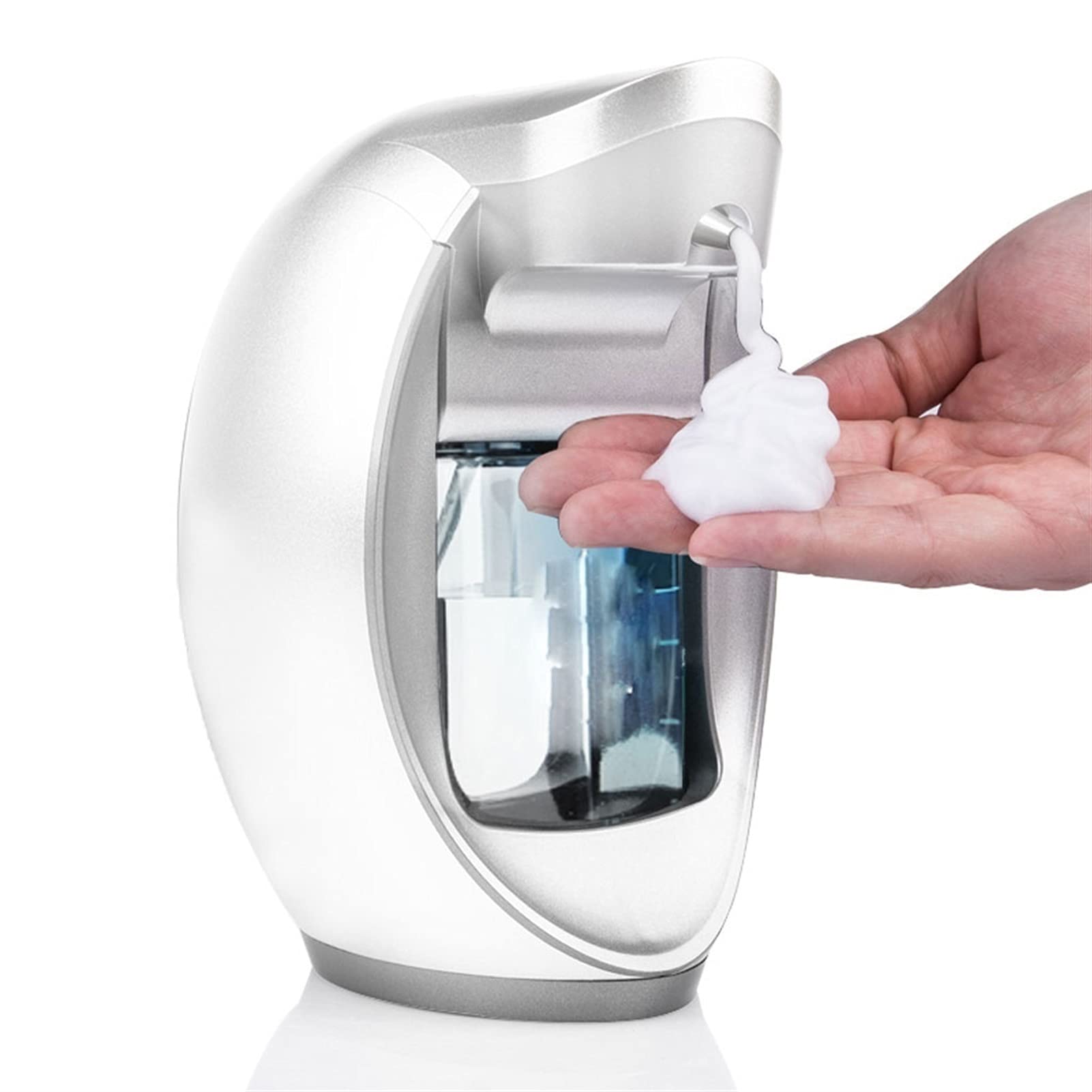Premium Automatic Foam Soap Dispenser - Touchless Smart Sensor for Bathroom & Kitchen, Wall Mount or Desk Stand, White - Ideal for Home, Office & Public Restrooms