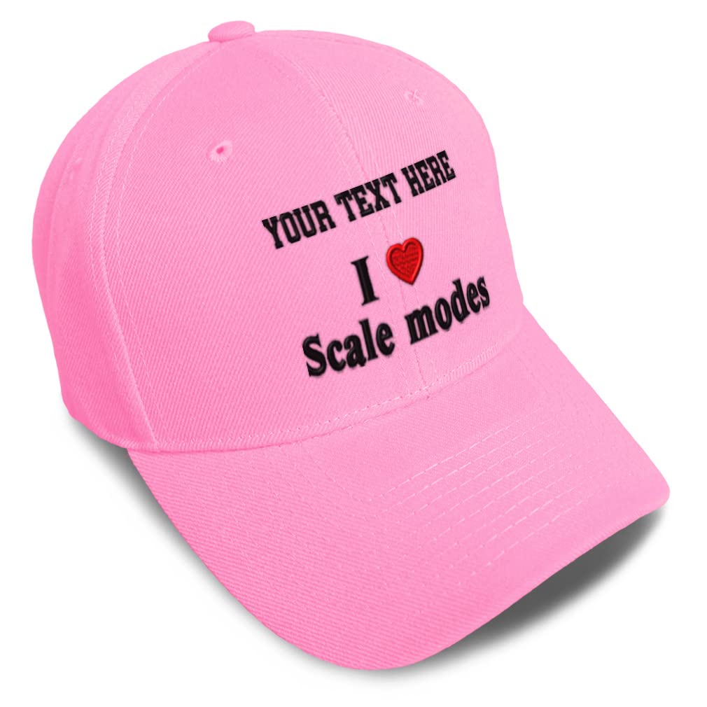 Custom Baseball Cap with (Love) Scale Modes & Red Heart Design - Perfect for Hobbies, Lovers & Acrylic Art Enthusiasts - Great for Casual Wear, Gifts & Fashion Accessories