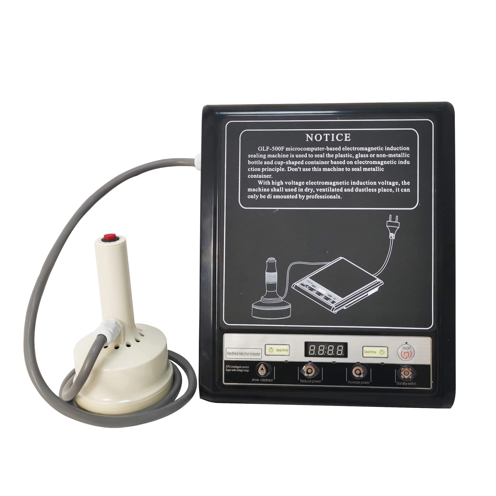 20mm-100mm Handheld Induction Sealer | Electromagnetic Bottle Cap Sealing Machine for Aluminum Foil | Heat Sealer for Glass & Plastic Containers | Perfect for Home Brewing, Cosmetics & Food Packaging