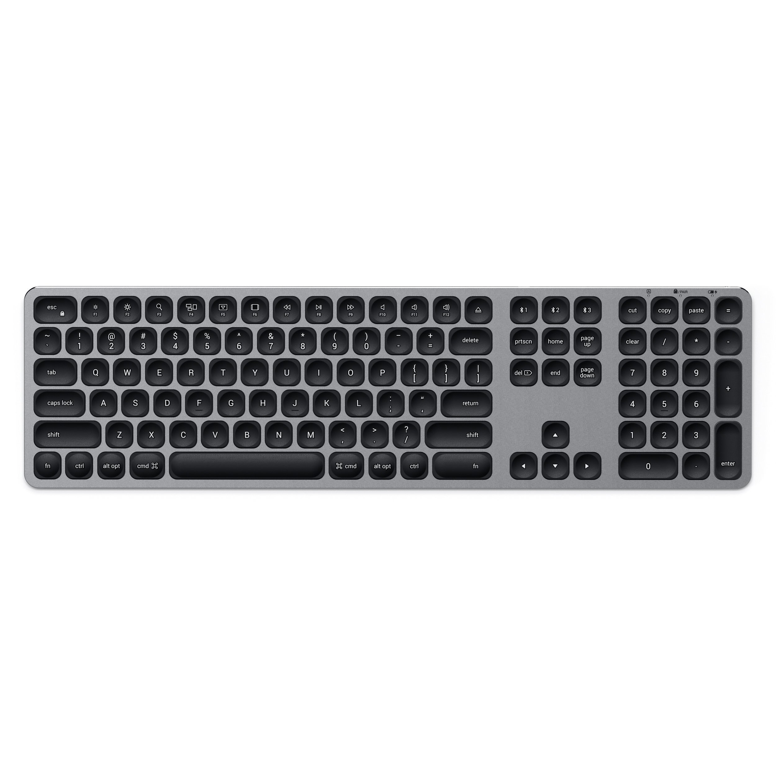 Satechi Aluminum Wireless Keyboard with Numeric Keypad - Compatible with MacBook Pro, Air, iPad Pro & iMac | Slim Bluetooth Keyboard for Home Office & Workspace
