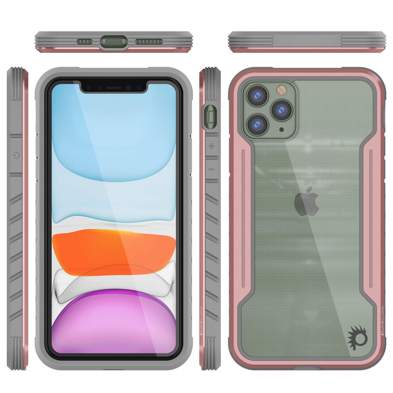 Punkcase iPhone 11 Pro Max Case [Armor Stealth Series] Military-Grade Protective Cover with Aluminum Frame & Clear Back - Ultimate Shockproof Drop Protection for iPhone 11 Pro Max (6.5