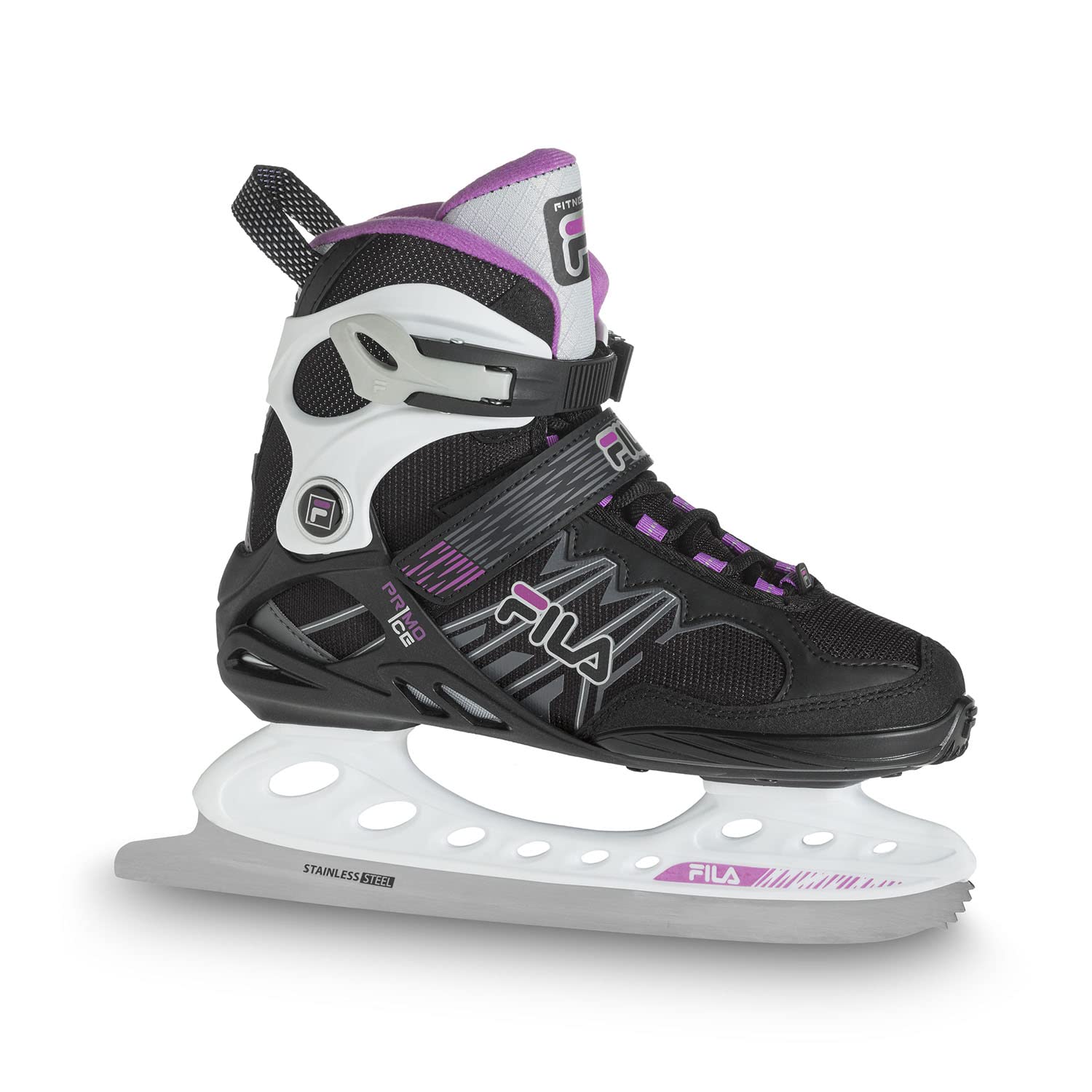 Fila Primo Ice Skates for Women - High-Cut Boot with Adjustable Ankle Support, Velvet Lined Comfort & Pre-Sharpened Stainless Steel Blades | Perfect for Figure Skating, Ice Dancing & Recreational Skating