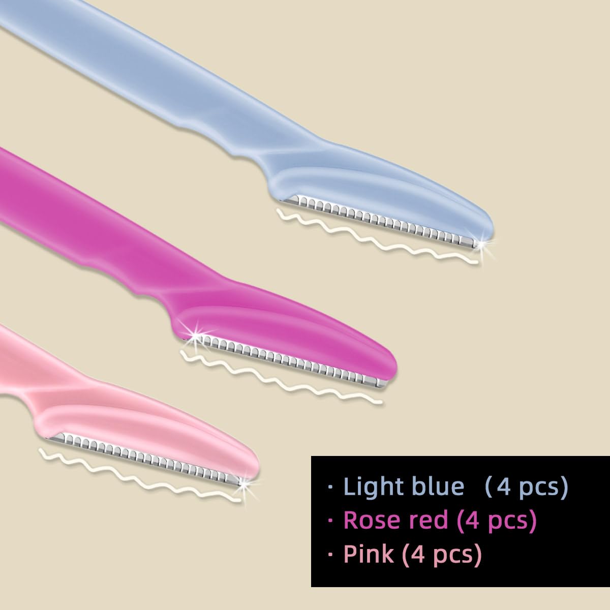 12 Pack Women's Eyebrow Razors - Dermaplaning Tool & Facial Hair Remover with Safety Cover - Precision Eyebrow Trimmer for Smooth Skin - Multipurpose Shaver for Men & Women - Perfect for Eyebrow Shaping, Peach Fuzz Removal & At-Home Dermaplaning