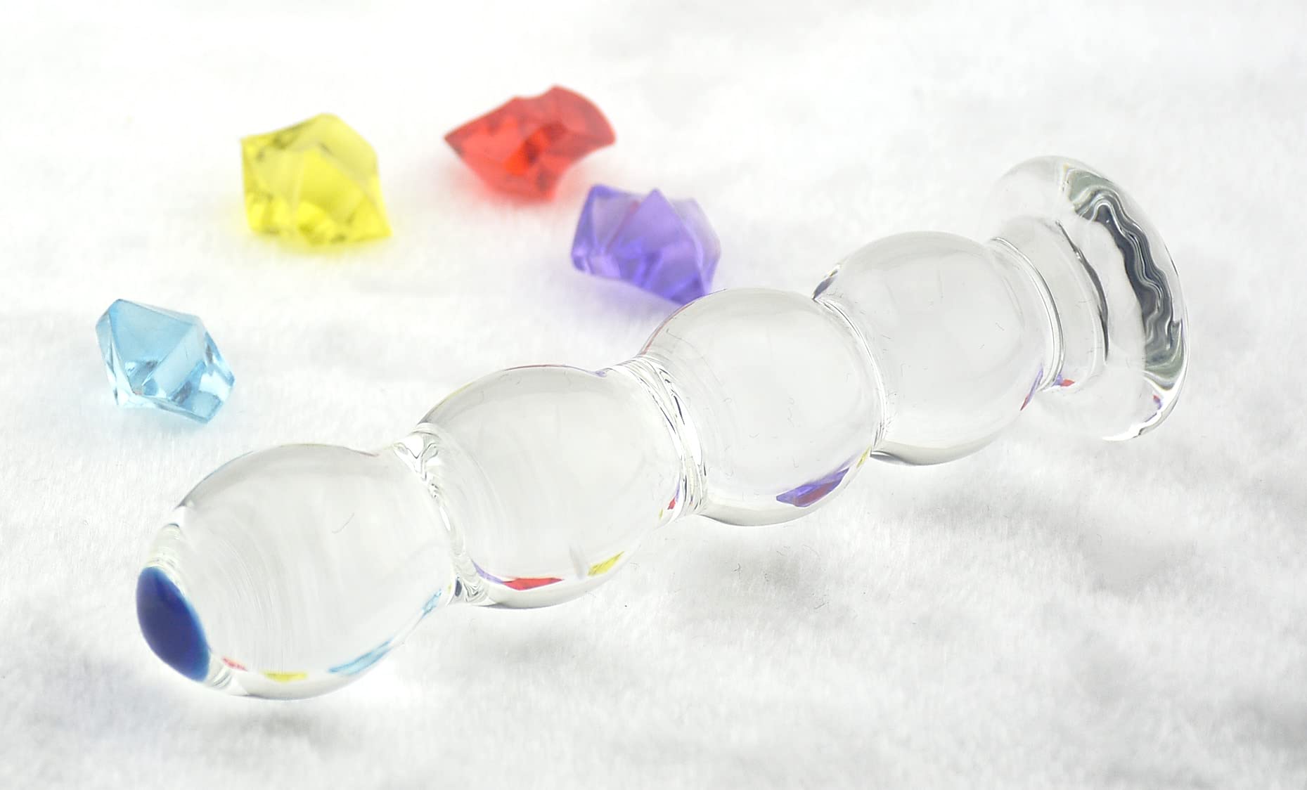 Crystal Glass Anal Beads & G-Spot Massager - Premium Sex Toy for Couples, Clear Glass Butt Plug Pleasure Wand (Style 01) - Perfect for Sensual Play, Couples Intimacy & Solo Exploration
