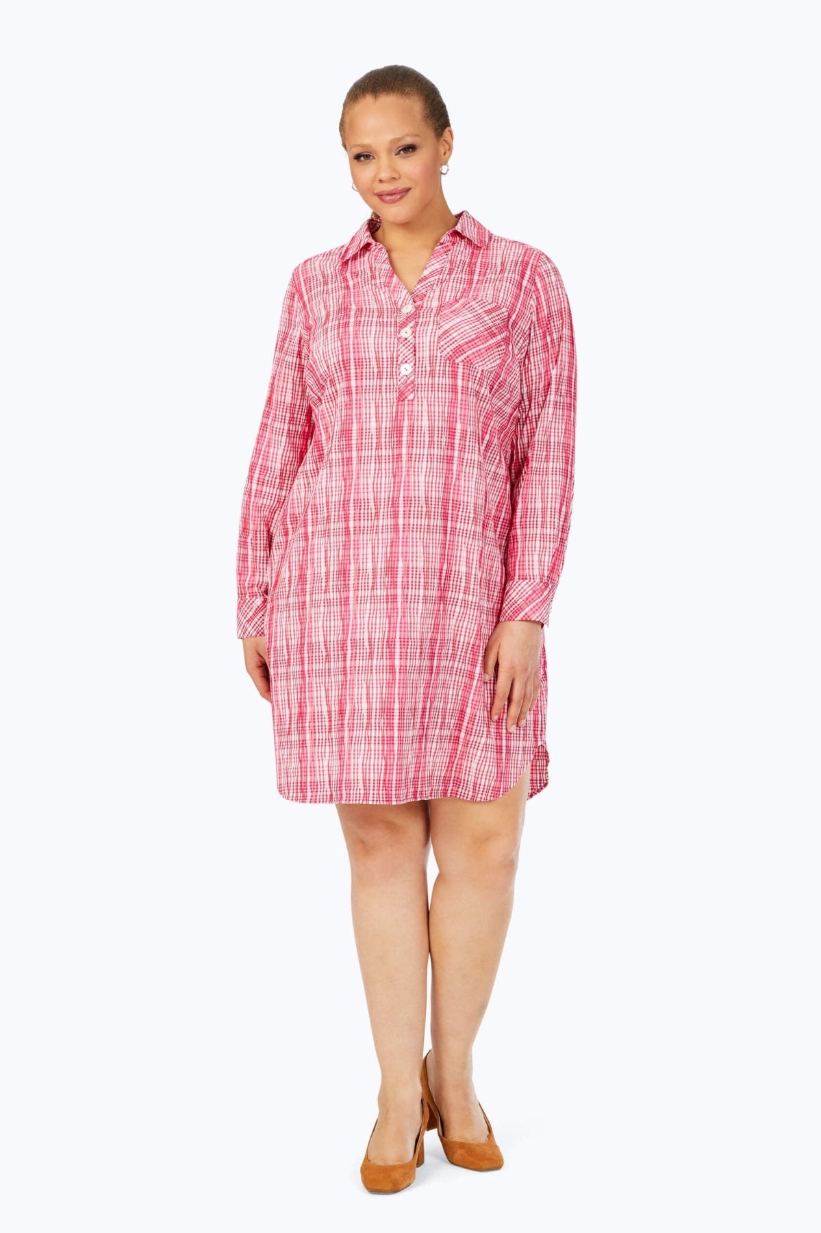 Rose Red Purely Plaid Crinkle