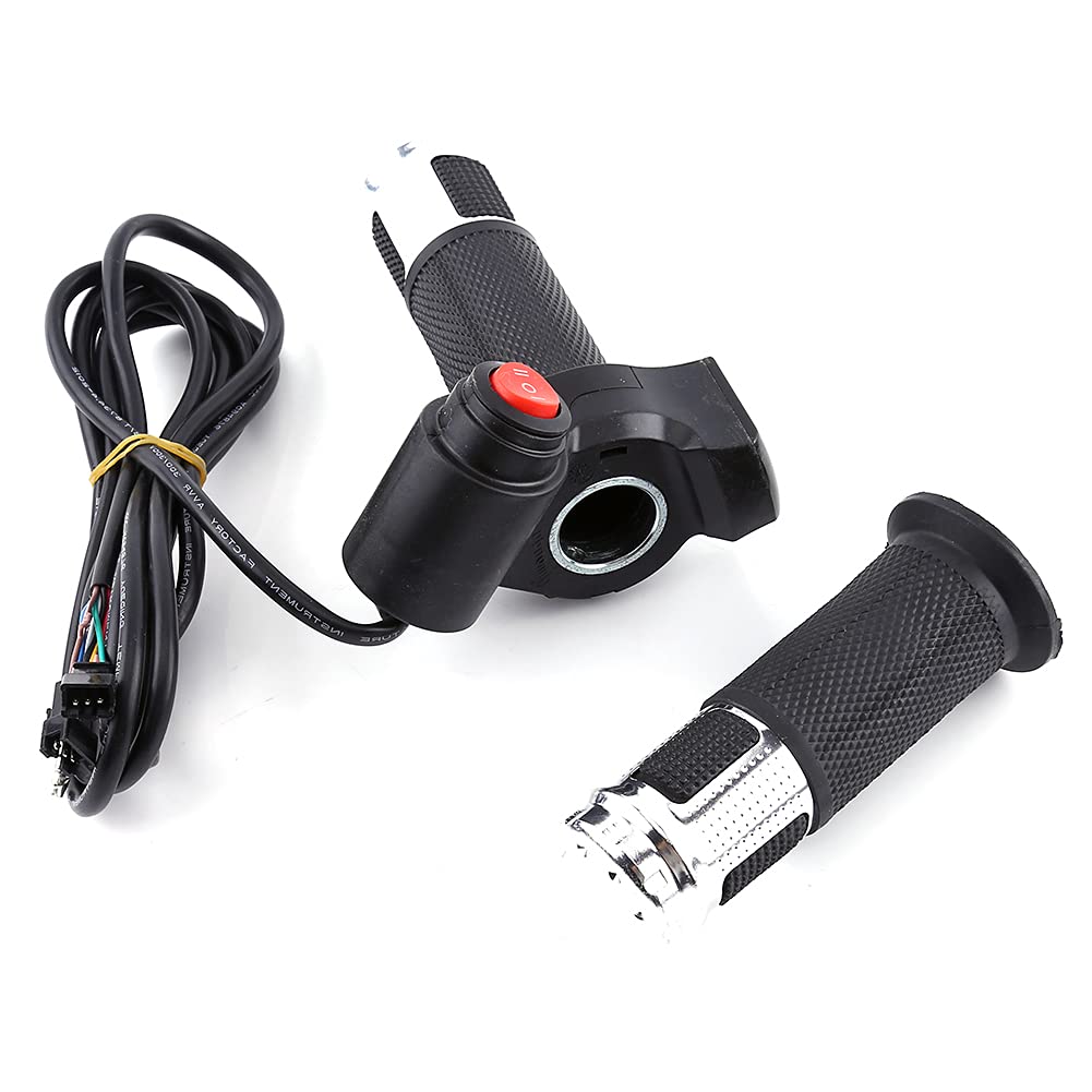 3-Speed Throttle Grip for Electric Bikes & Scooters - Universal Handlebar Control (Silver) | Perfect for Commuting, Off-Road Adventures & Urban Riding
